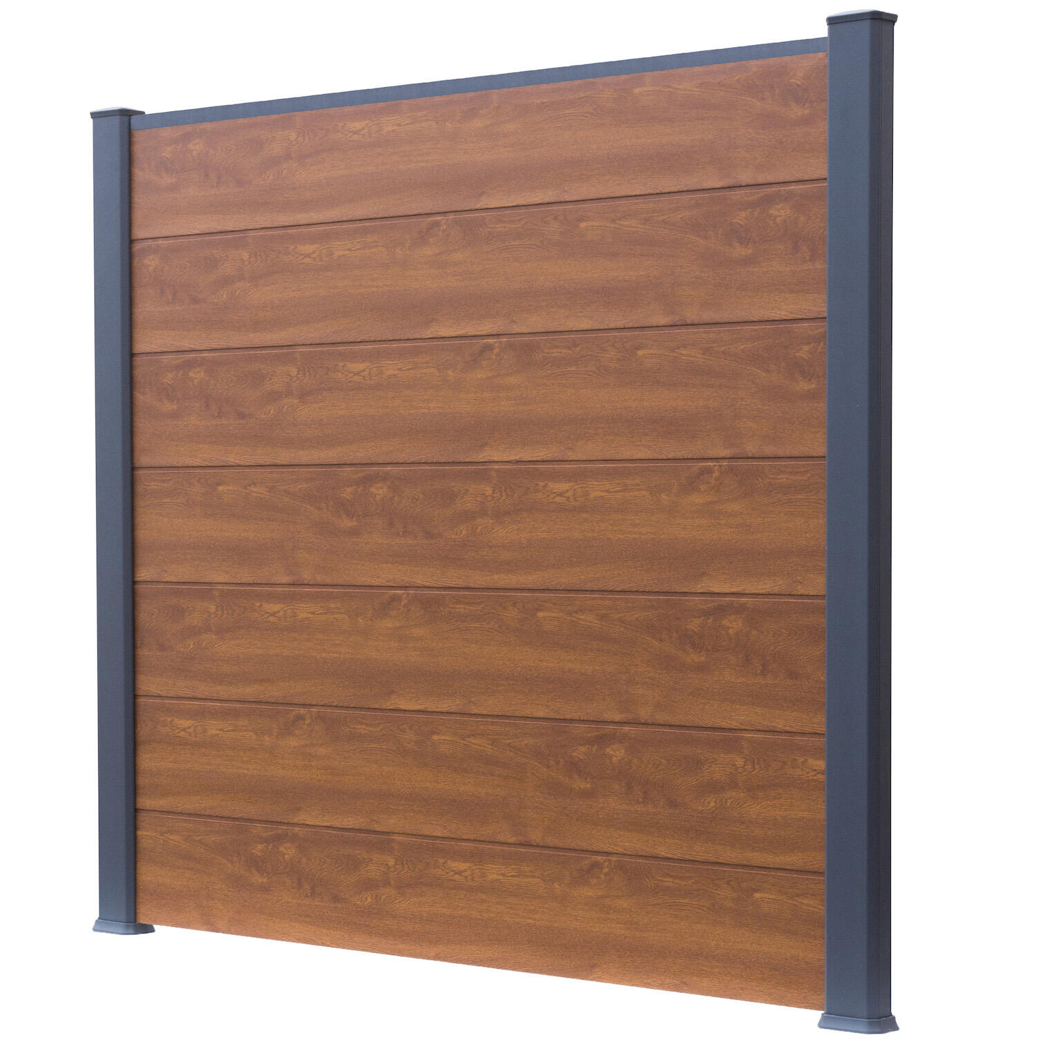 Poteau PVC texturé Clea gris 7016, l.6 x P.9 x H.230 cm - 3