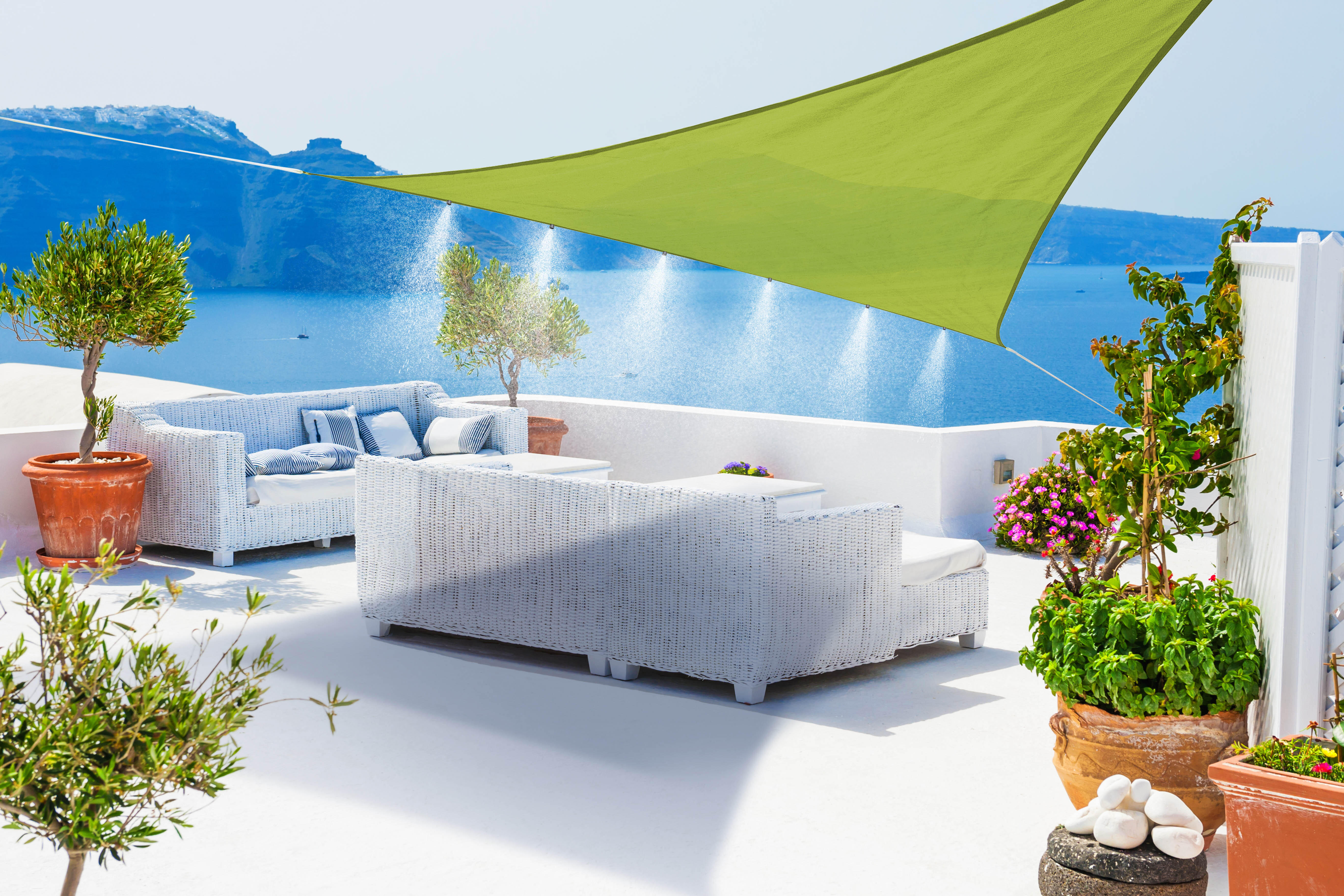 Voile d'ombrage triangulaire vert citron L.360 x l.360 cm - 2