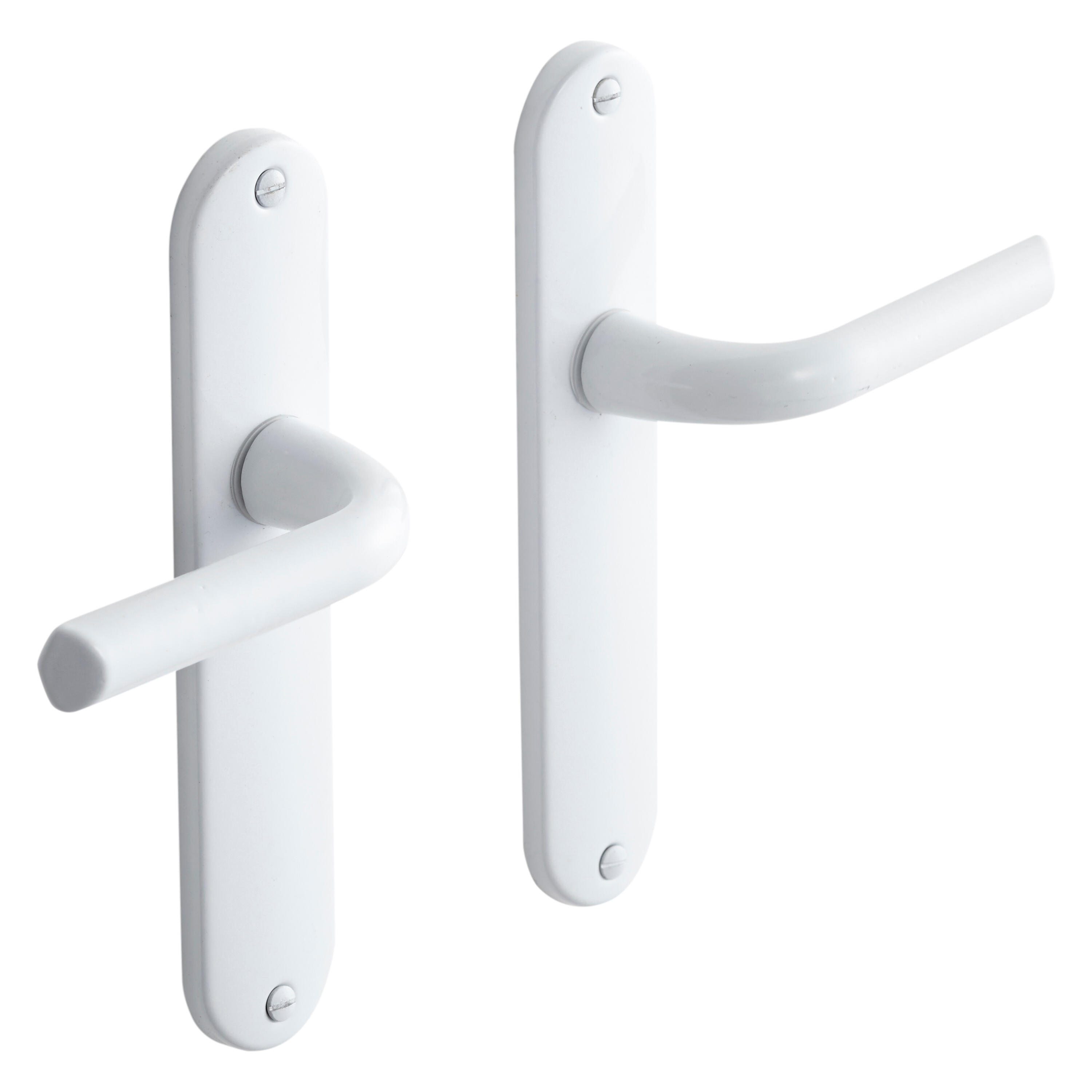 2 poignées sur plaque sans trou Etoile aluminium blanc brillant, entraxe 165 mm - 2