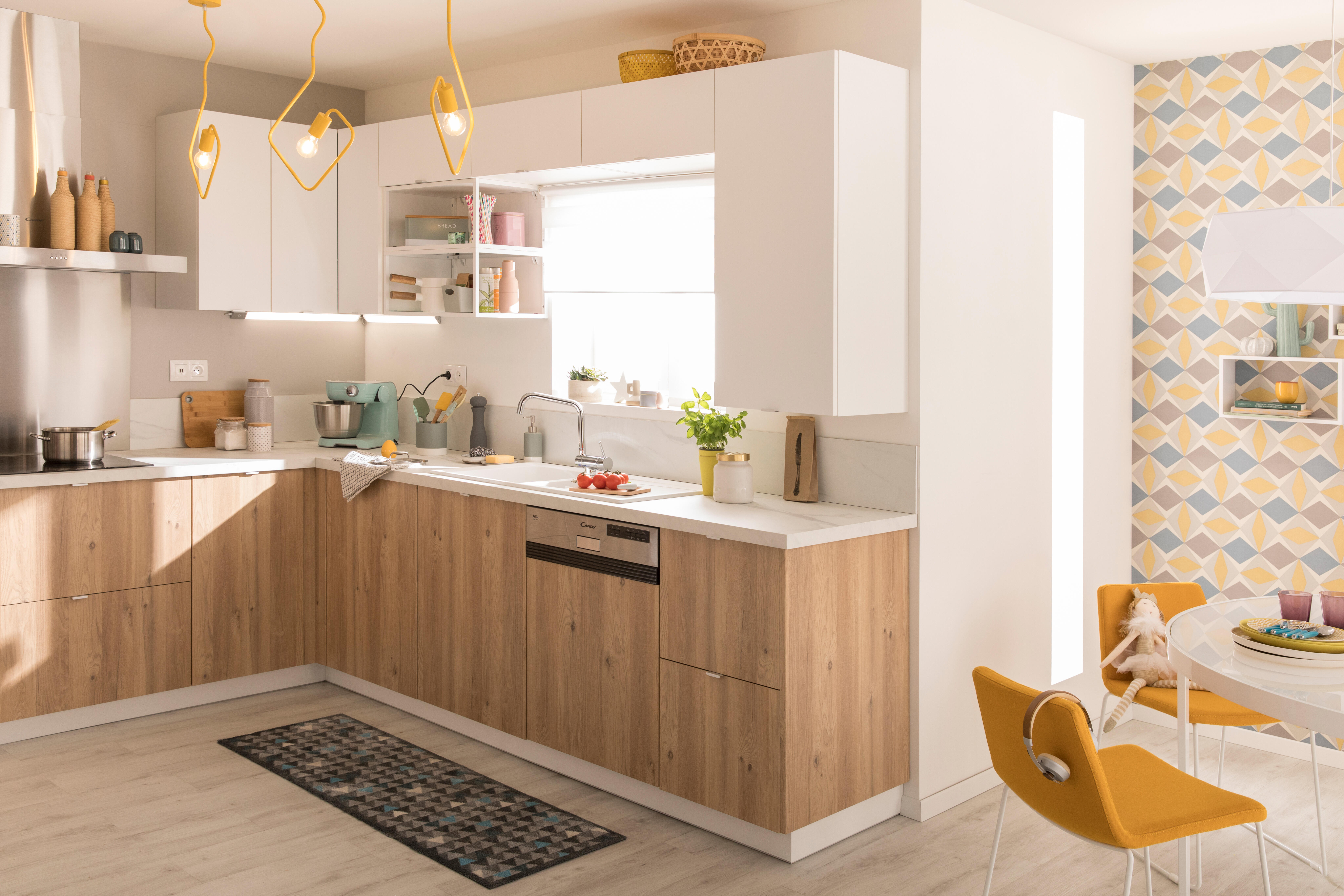 Plan de travail standard stratifié Marbre blanc L.315 x P.65 cm, Ep.38 mm - 3