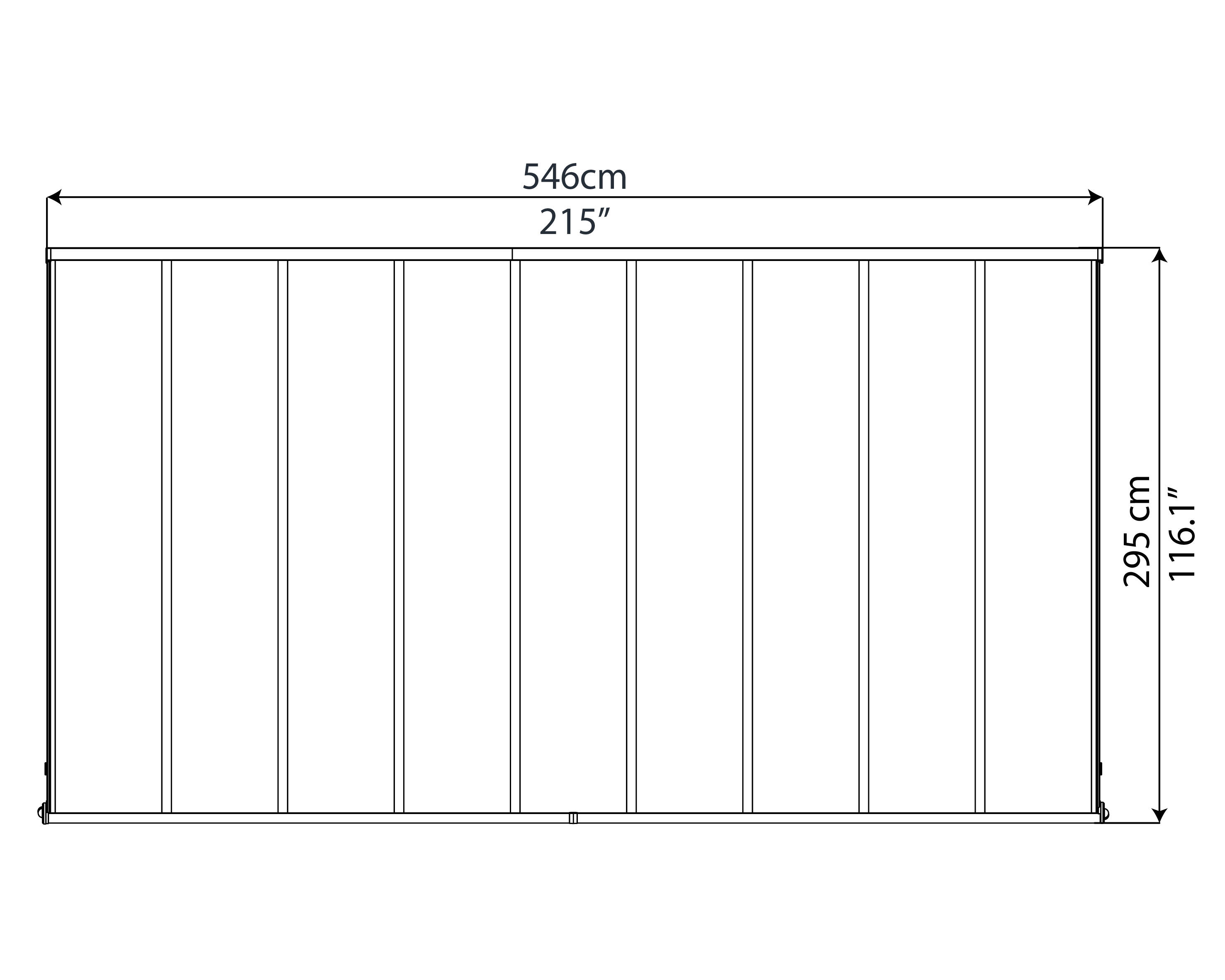 Pergola in alluminio bianco addossata copertura mobile senza rivestimento 300x546 cm - Olympia CANOPIA BY PALRAM - 21