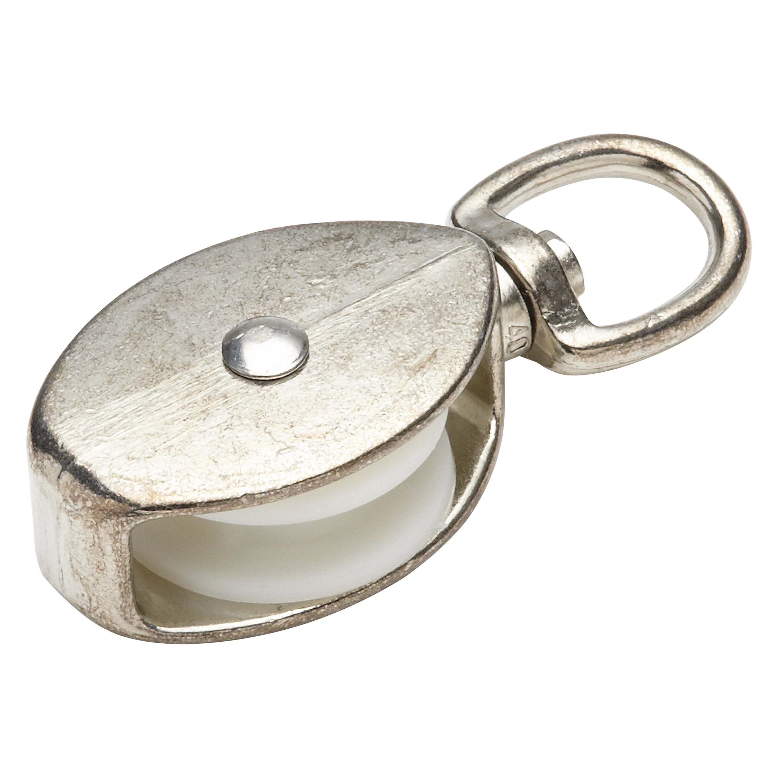 RUOTA IN GOMMA GRIGIA CON STAFFA GIREVOLE DM. MM. 30 CON PERNO M8 Portata Kg 25 Senza Parafili