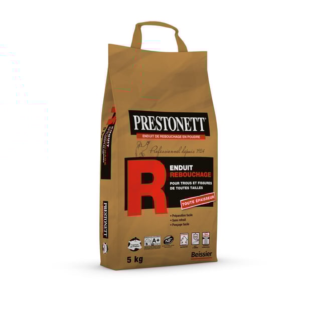 Enduit de rebouchage en poudre R PRESTONETT blanc 5 kg