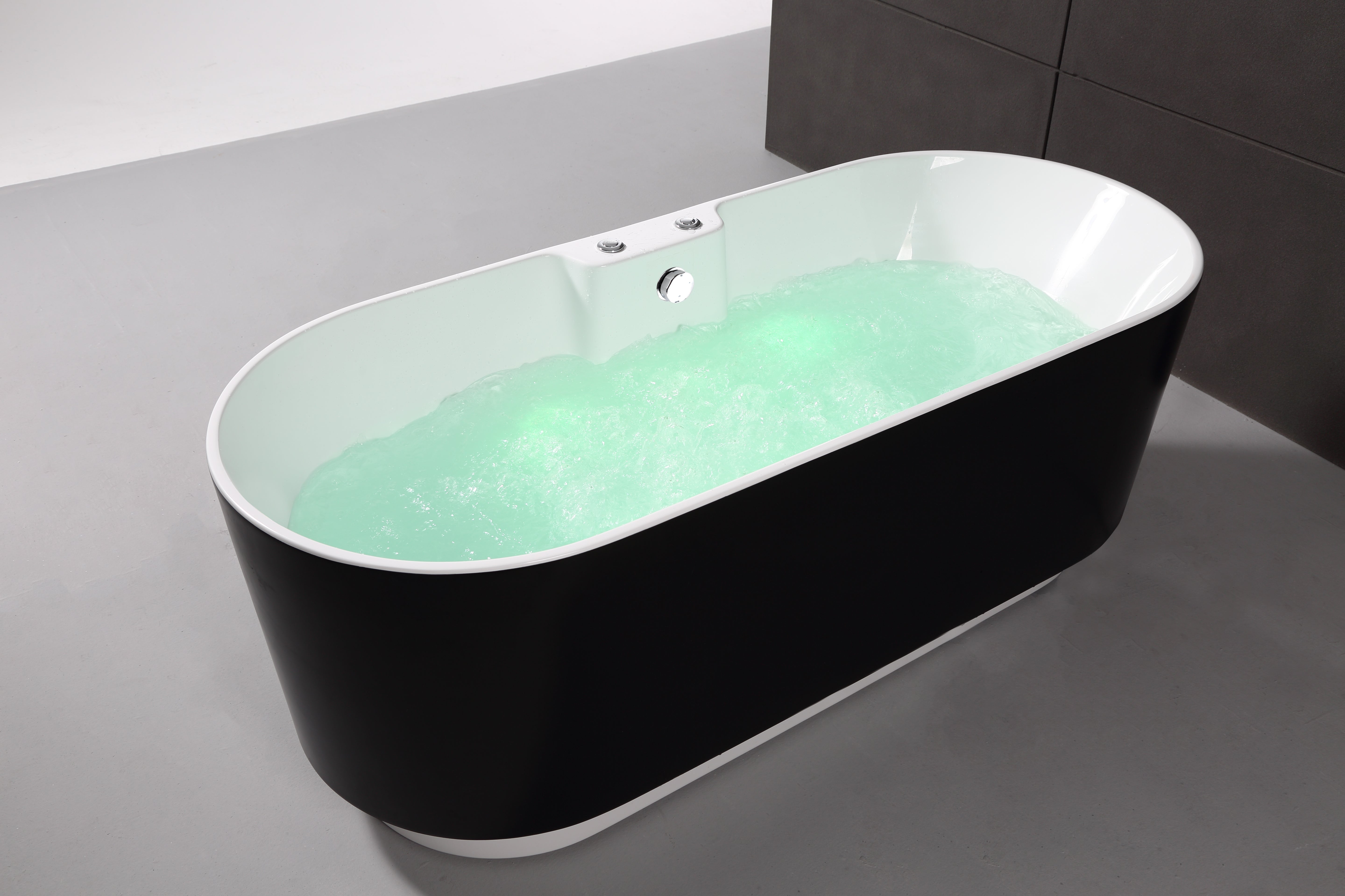 Baignoire balnéo L.175x l.75cm noir Ukio SPALINA - 9