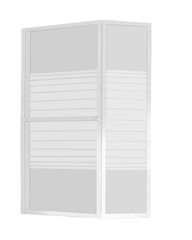 Pare-baignoire pivotant relevable sérigraphié blanc, H.140 x l.106 cm Lift