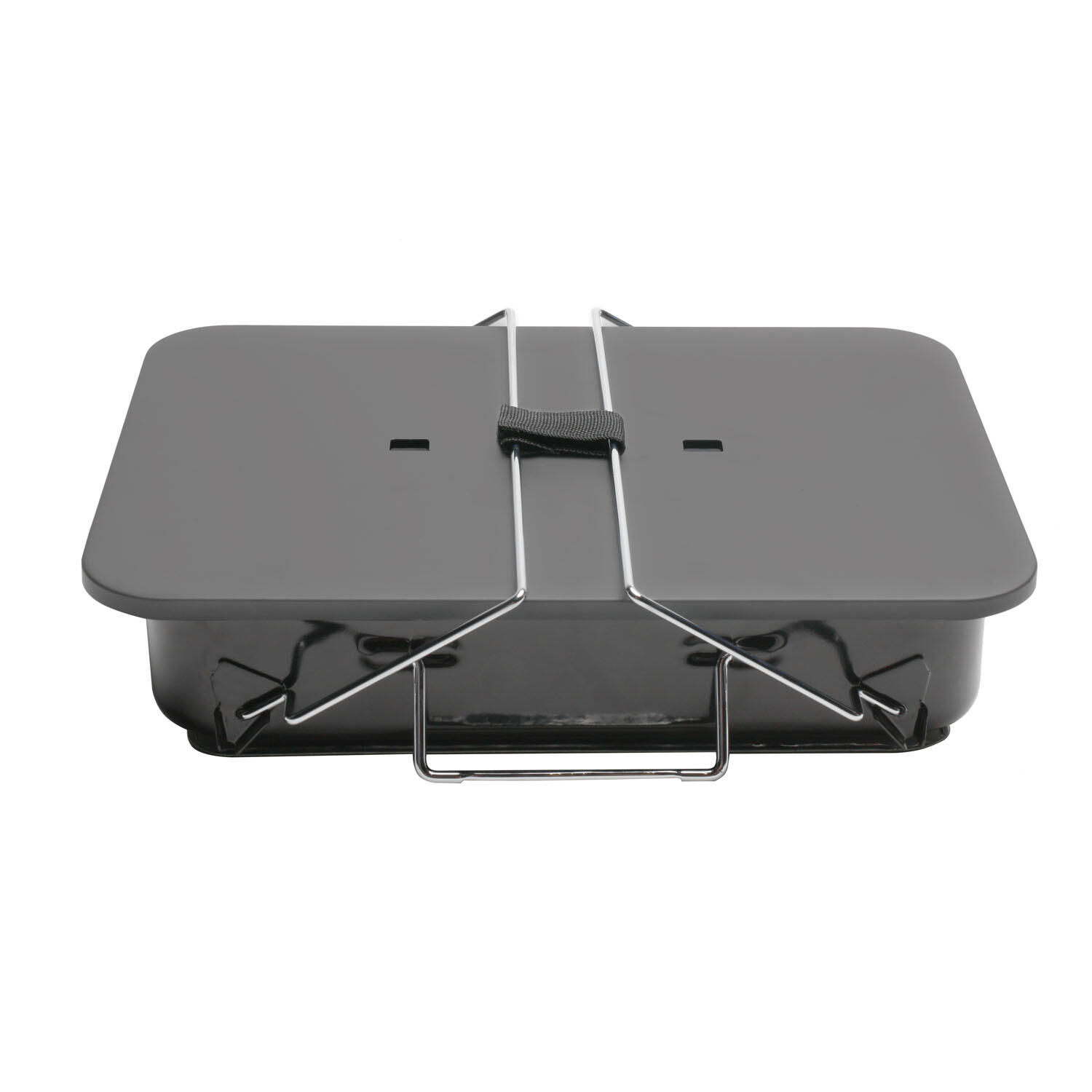 Przenośny grill węglowy walizka z rusztem 35x25 cm czarny - 7