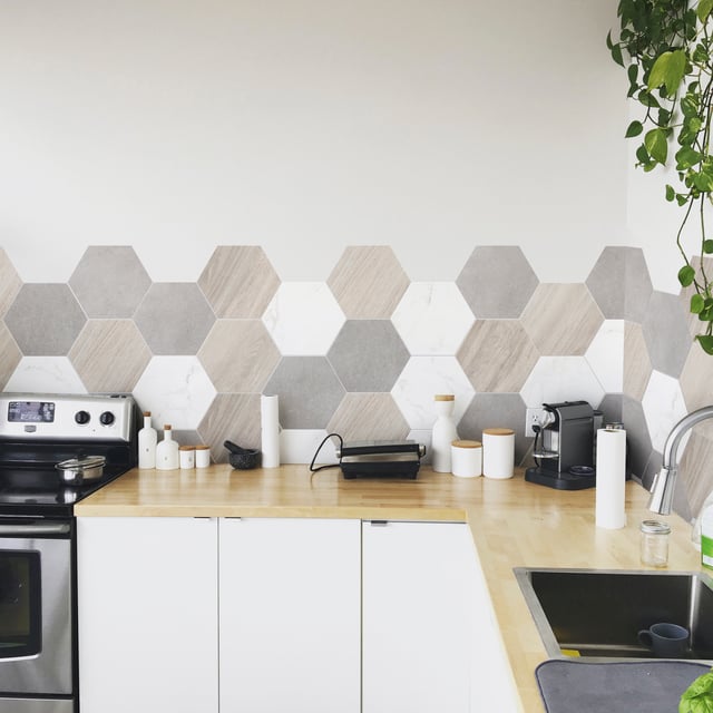 Carrelage sol / mur effet patchwork multicouleur Megtim l.21 x L.18 cm