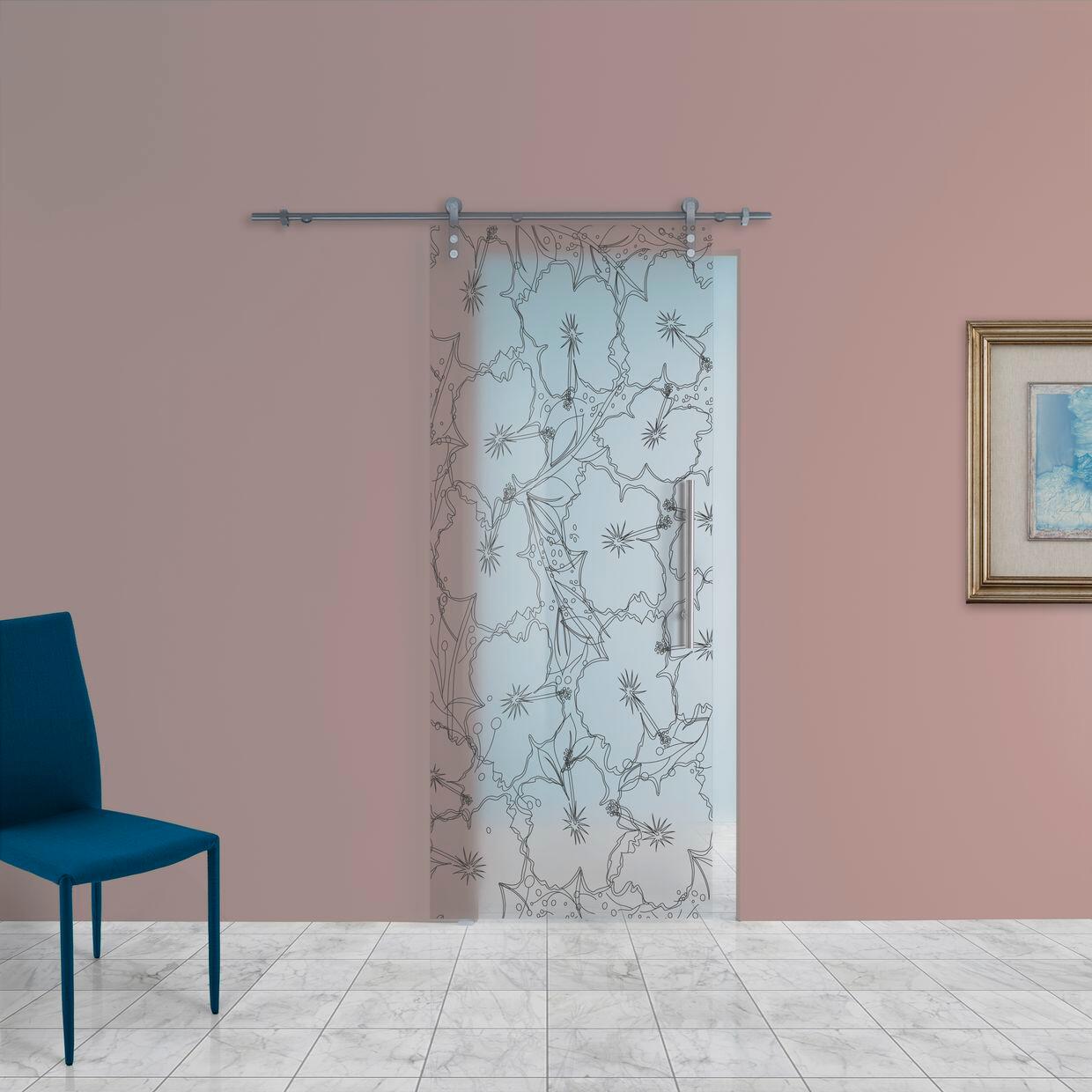 Anta per porta scorrevole Blossom in vetro trasparente L 88 x H 215 cm sp.10 mm sinistra - 2