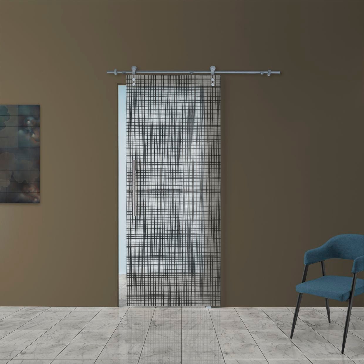 Anta per porta scorrevole Canapa in vetro grigio L 88 x H 215 cm sp.10 mm destra - 2