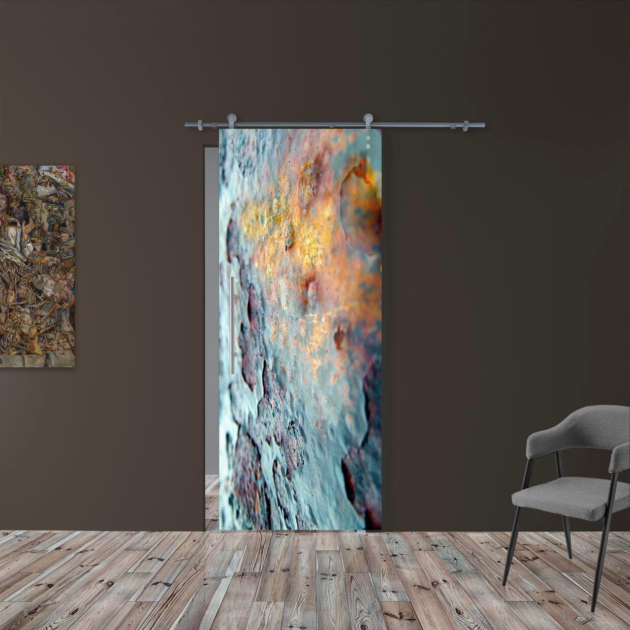 Anta per porta scorrevole esterno muro Ossido in vetro multicolore, L 88 x H 215 cm spessore 10 mm, apertura a destra - 2
