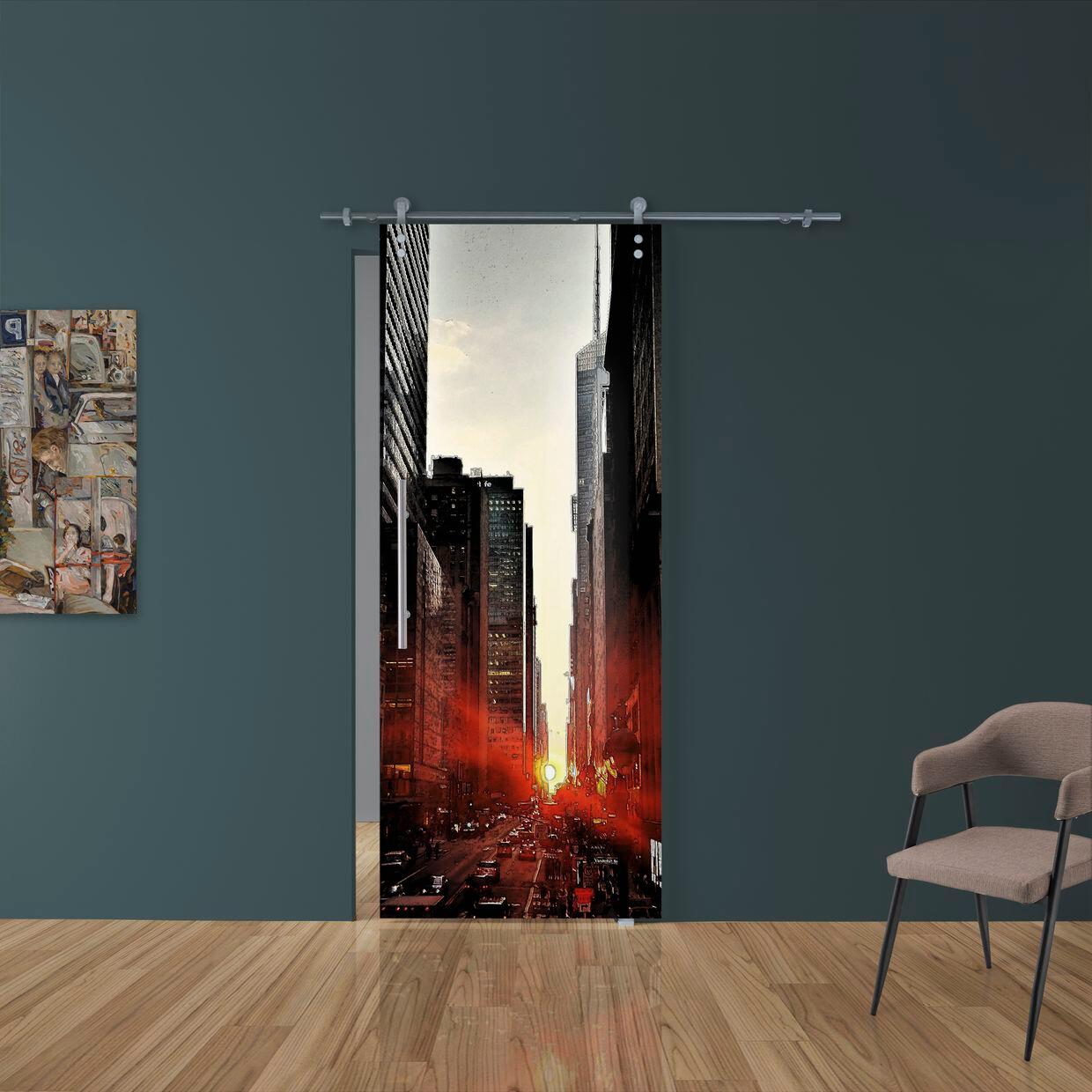 Anta per porta scorrevole Urban in vetro multicolore L 88 x H 215 cm sp.10 mm destra - 2