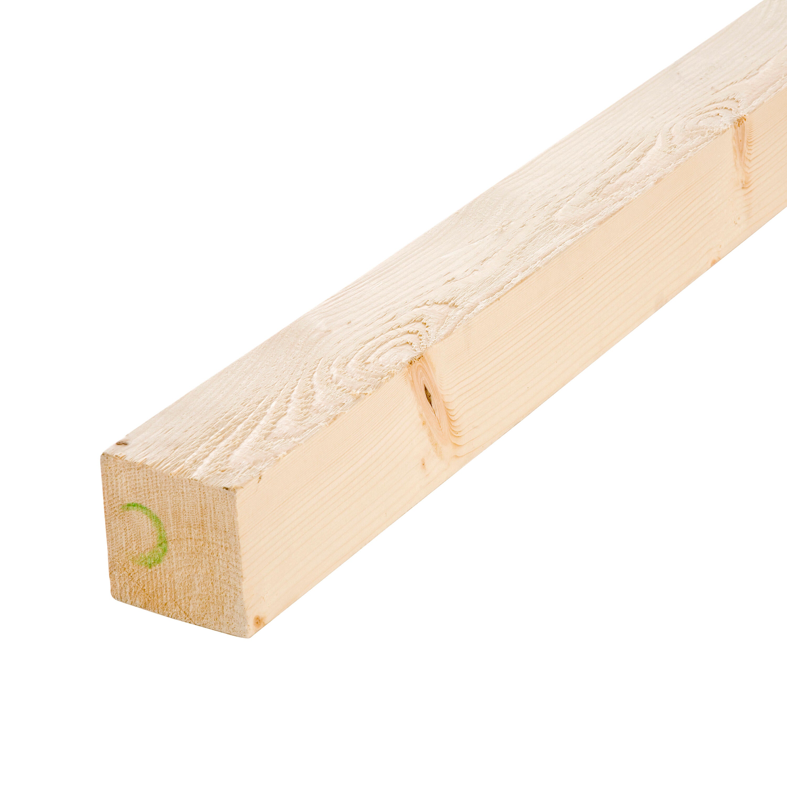 Tasseau sapin petits noeuds brut, 75 x 75 mm, L.2.4 m - 2