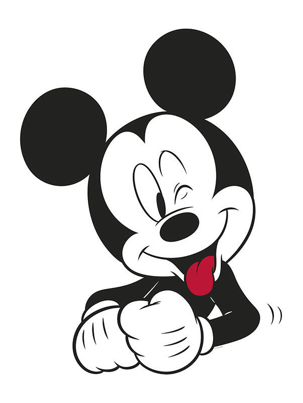 Affiche Mickey Mouse Funny, noir, blanc et rouge KOMAR l.30 x H.40 cm