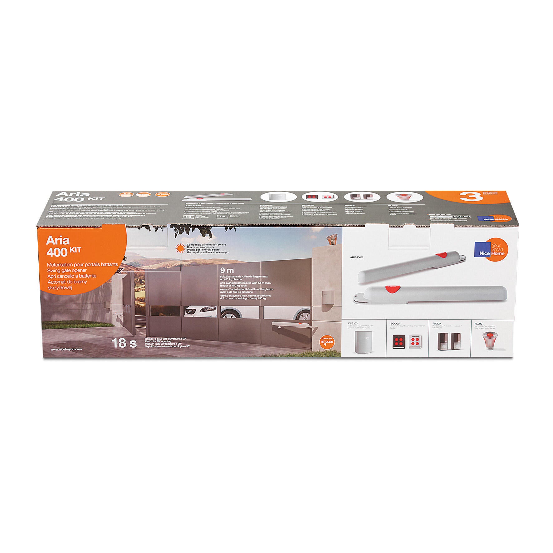 Moteur pour portail battant, NICE HOME, Aria 400 - 4
