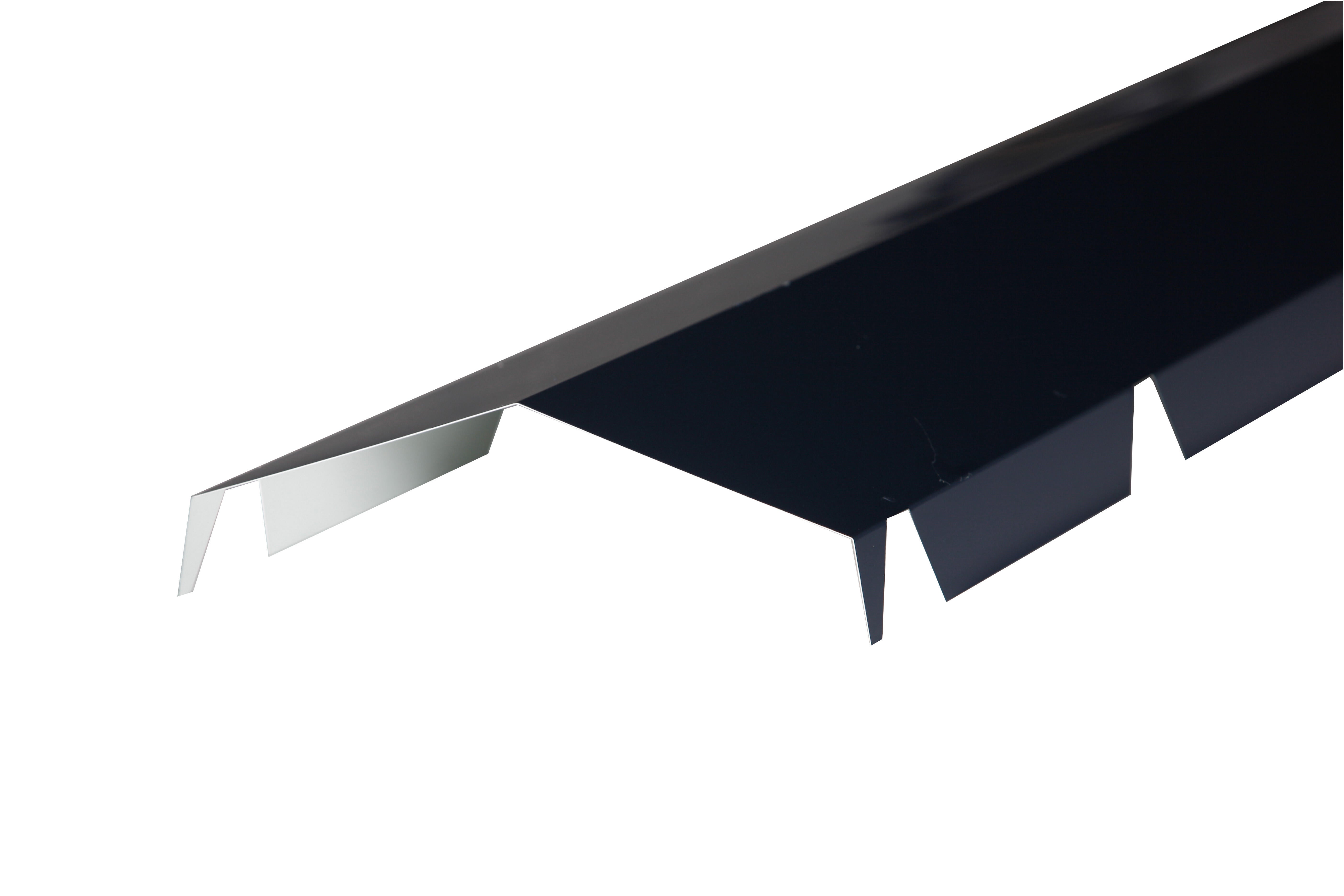 Faîtière crantée pour plaque nervurée 63/100 bleu ardoise ral 5008, L.2.1 m - 3