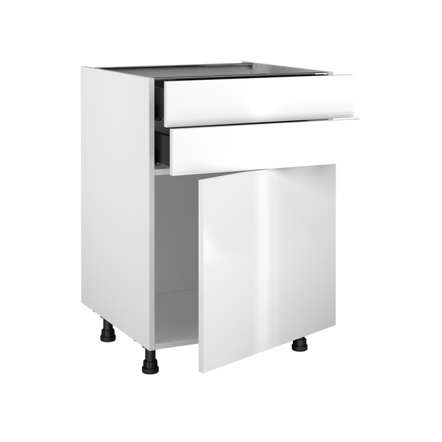 Móvel de cozinha com porta e 2 gavetas Delinia Sevilha 60X58X77 cm branco
