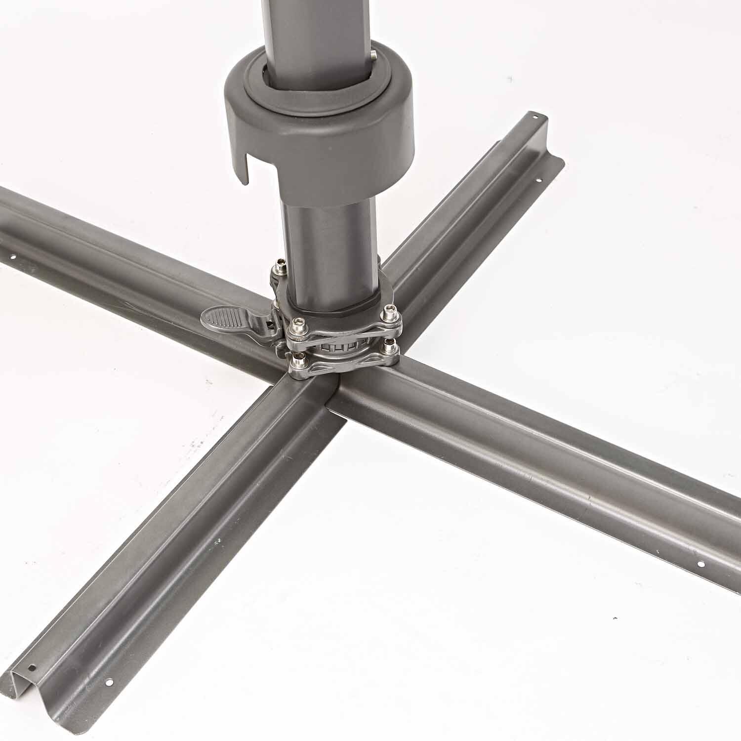 Ombrellone a palo laterale grigio Aura NATERIAL con telo quadrato bianco L 286 x P 286 x H 264 cm - 19