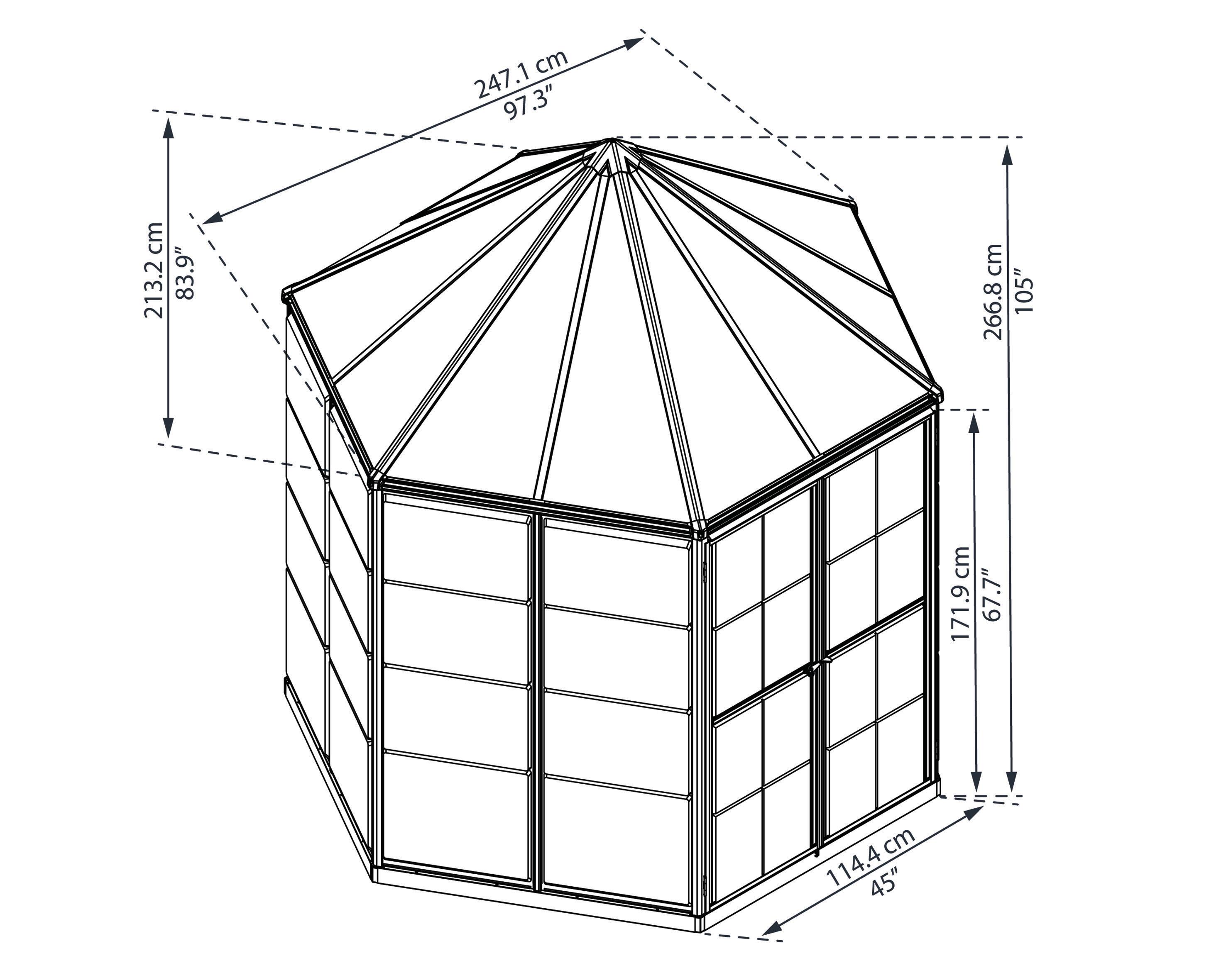 Serre fixe en polycarbonate simple paroi 704053, 5.3 m² CANOPIA BY PALRAM - 4