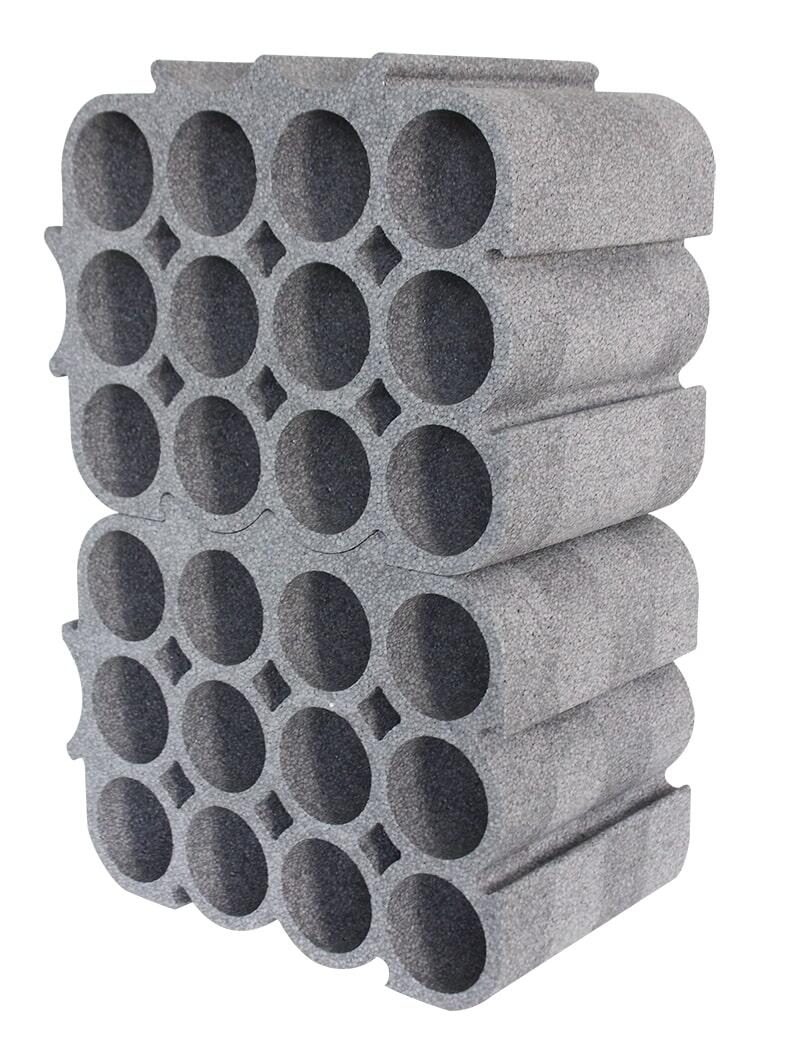Garrafeira 12 garrafas empilhável poliestireno A38,7xL50,2xP29,5 cm cinza - 2