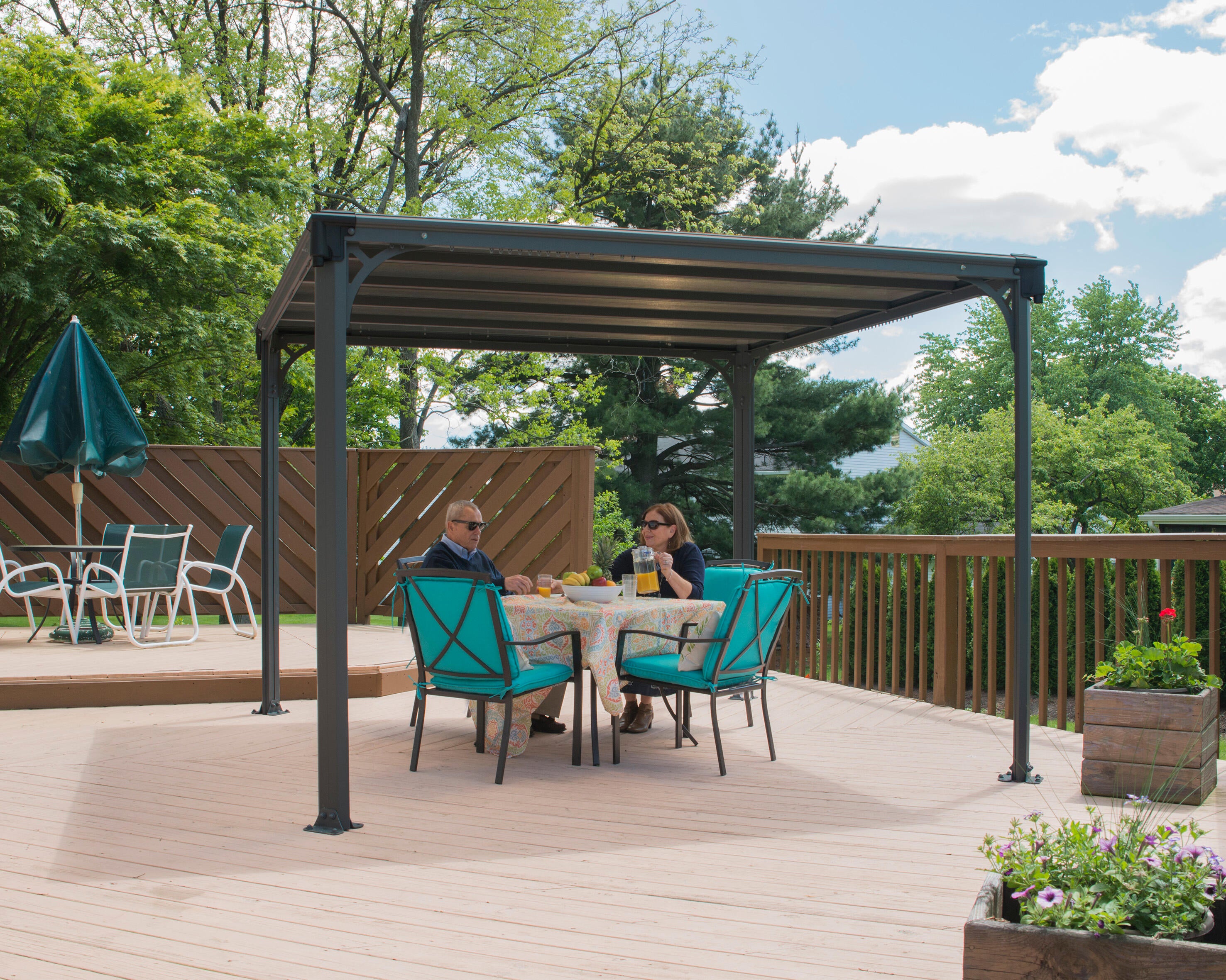 Tonnelle autoportante Milano 3000 CANOPIA BY PALRAM aluminium gris, 9.5 m² - 4