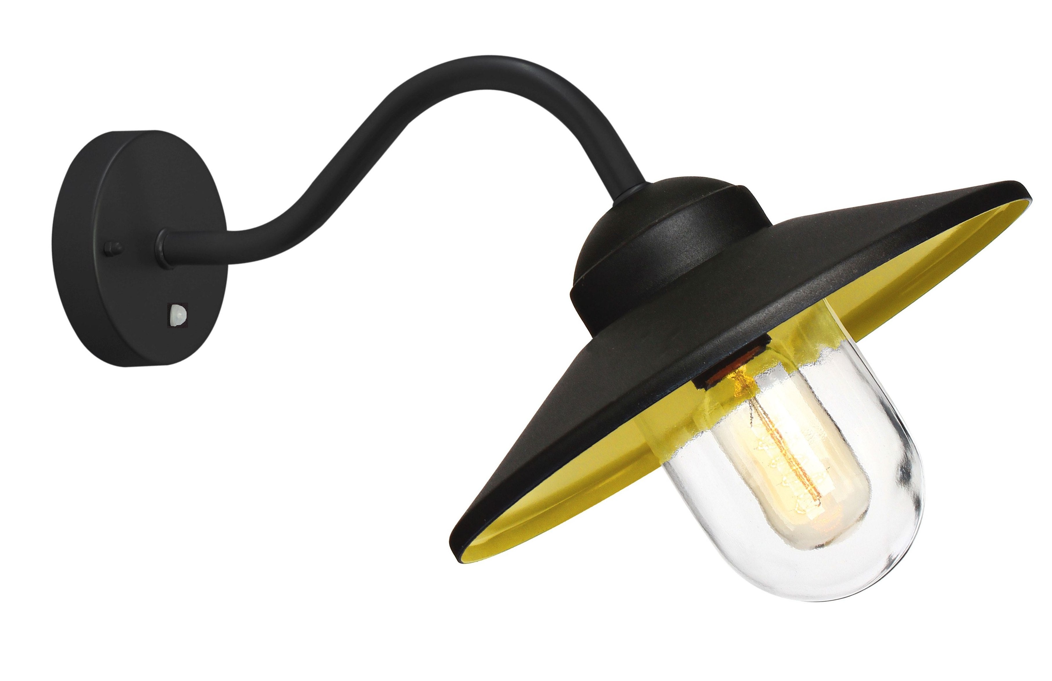 Lampadaire Exterieur Avec Detecteur De Mouvement Applique extérieure avec détecteur de mouvement E27 max 60W noir or