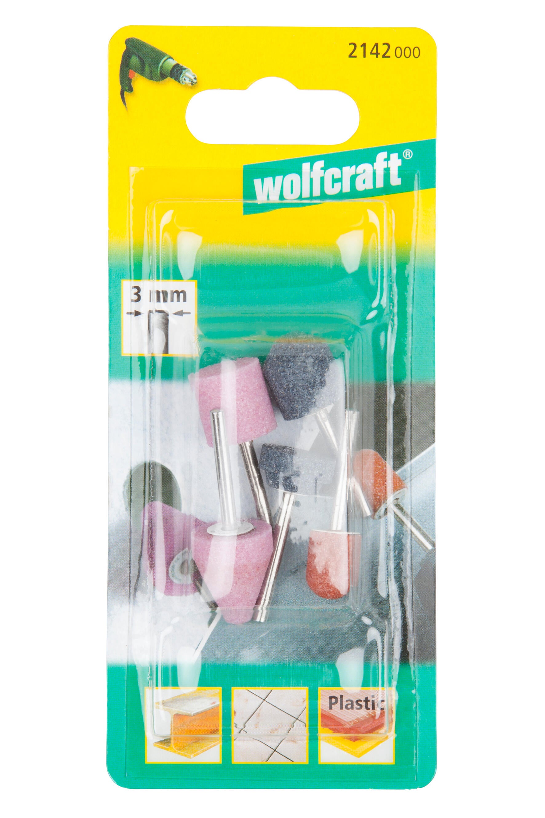 Lot de 5 meules sur tige pour multimatière WOLFCRAFT, Diam.Entre 10 et 20 mm - 5