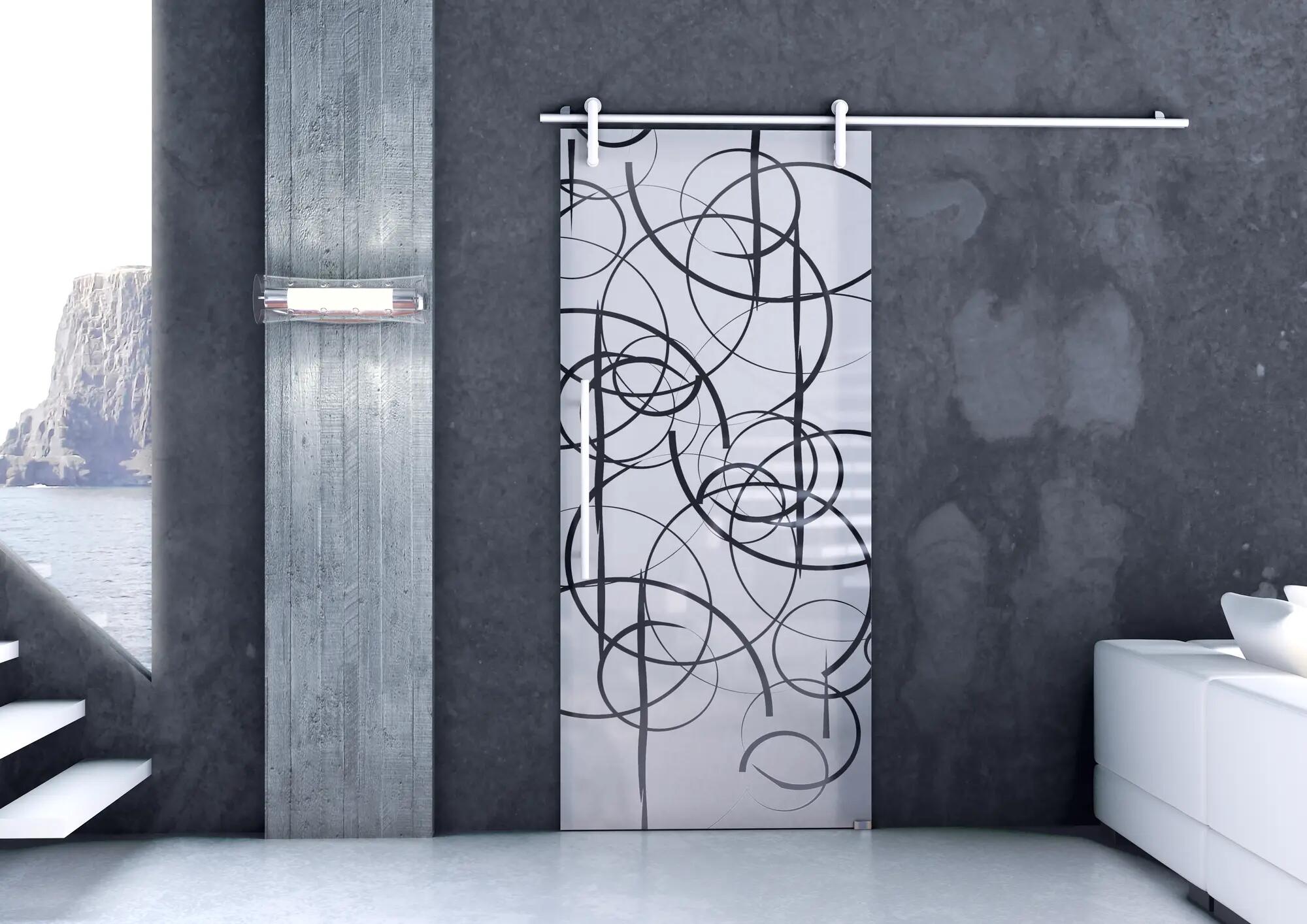 Anta per porta scorrevole esterno muro Rio in vetro, L 86 x H 215 cm spessore 10 mm, apertura destra - 2