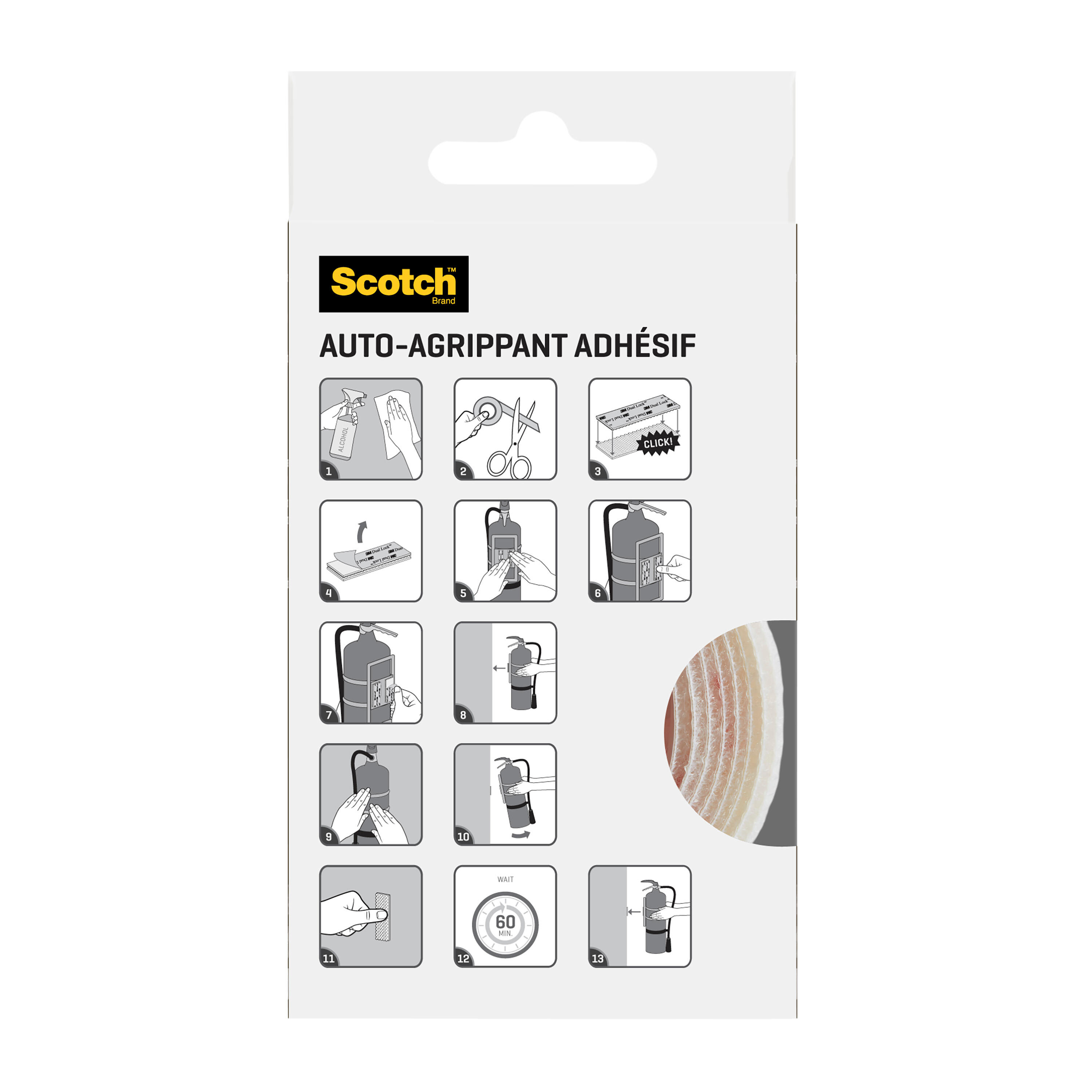 Lot de 2 systèmes de fixation en scratch blanc intérieur SCOTCH L.1500 x l.19 mm - 4