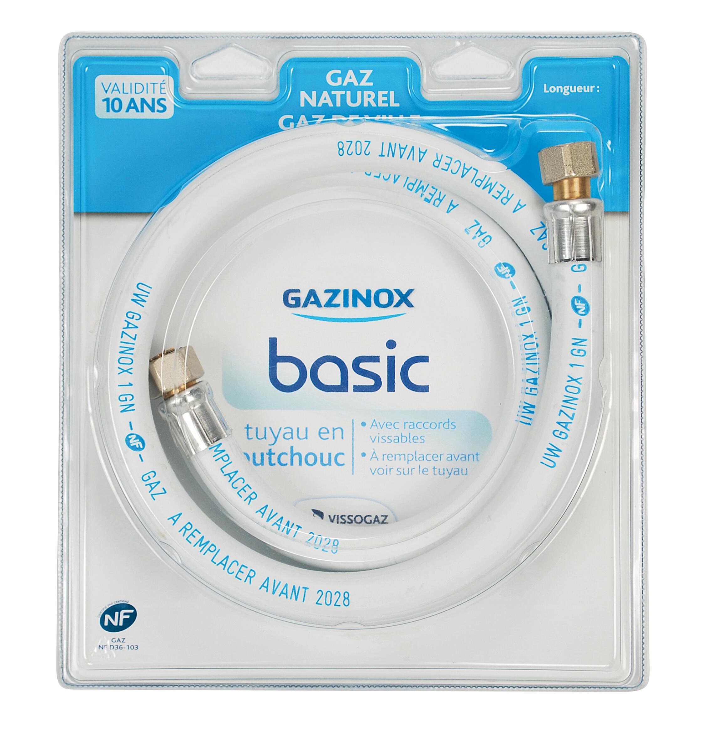 Tuyau caoutchouc gaz naturel, garantie 10 ans, H.150 cm GAZINOX - 4