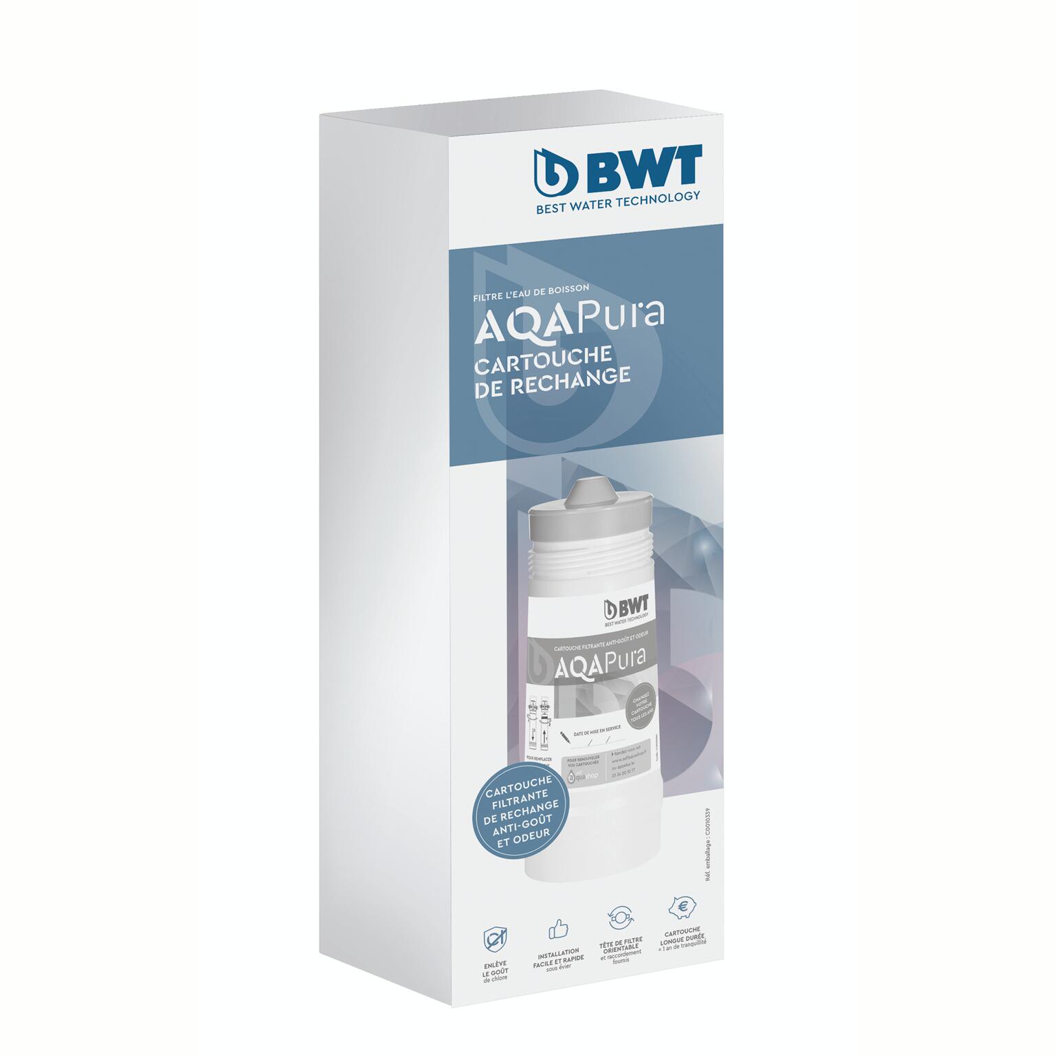 Cartouche filtrante anti-goût et odeurs pour Filtre sous évier BWT AQA PURA - 2