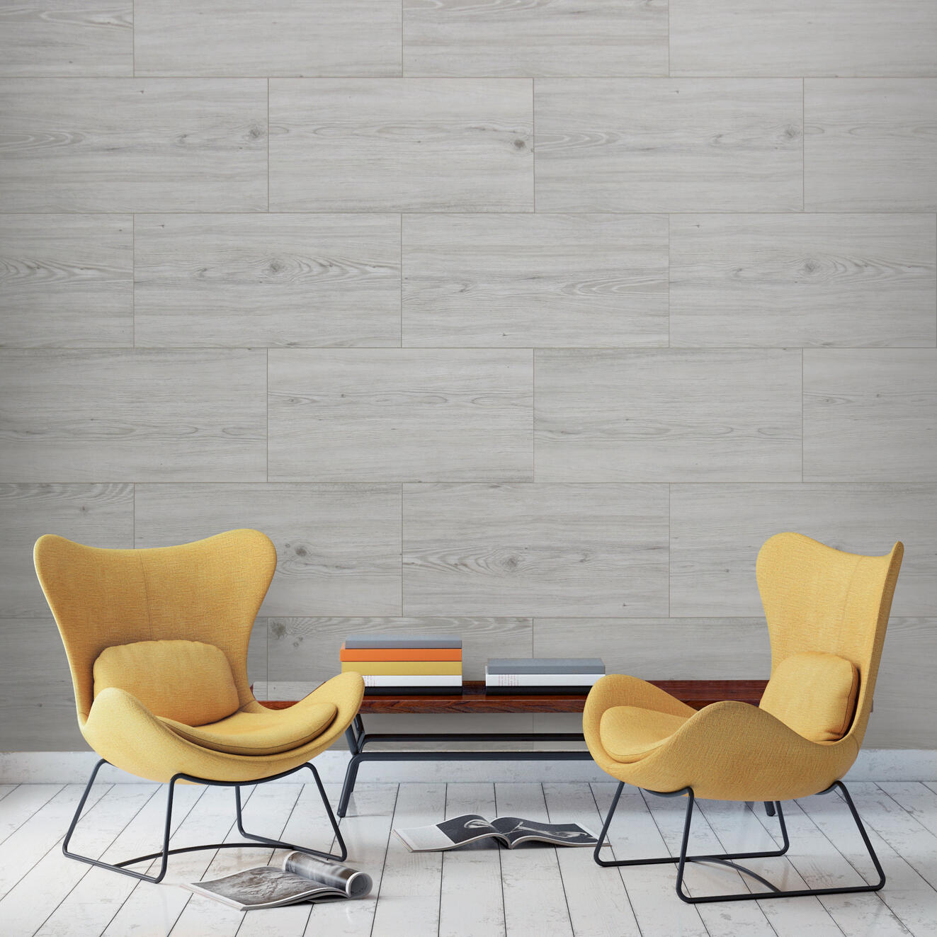 Dalle murale PVC bois gris structuré GROSFILLEX, L.60 x l.30 cm, Ep.5.2 mm - 2