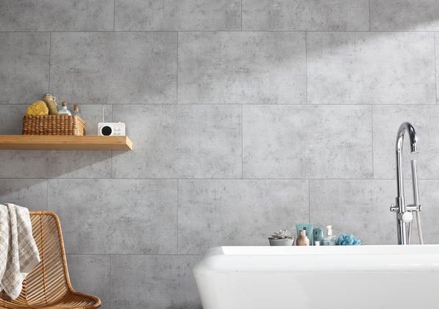 Dalle murale PVC gris clair Chicago DUMAWALL, L.65 x l.37.5 cm x Ep.5 mm