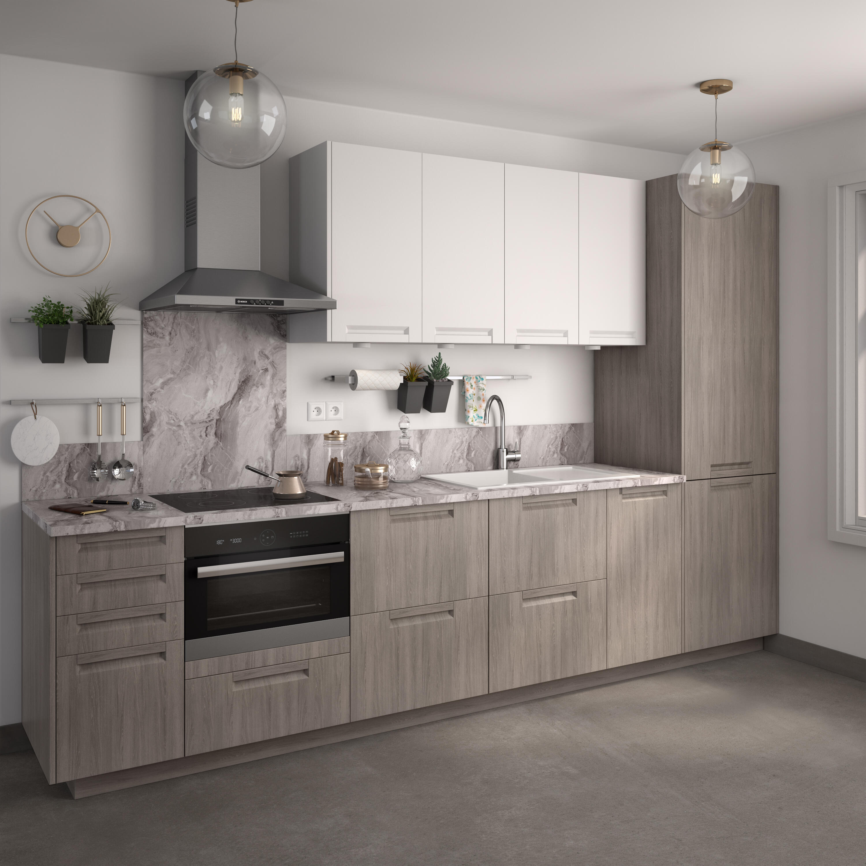 Fianco per mobile cucina DELINIA ID Evora rovere chiaro opaco L 60 x H 76.8 cm - 2