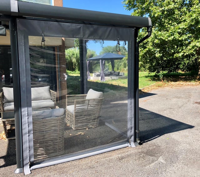 Paroi pvc Azura transparent et gris l.200 x L.240 cm