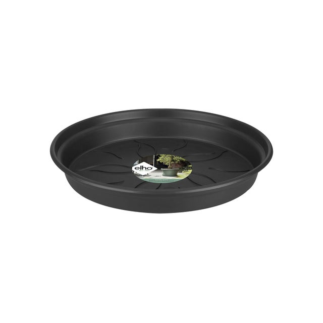 Soucoupe plastique ELHO Diam.21.5 L.21.5 x l.21.5 x H.3.1 cm noir