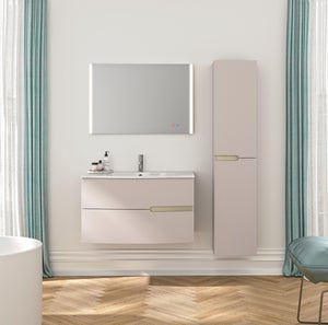 Meuble simple vasque, 2t l.90.2 x H.53.6 x P.51.6 cm, beige nude, Egerie