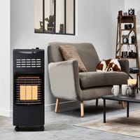 Chauffage Gaz Infrarouge Pliable 4.2 KW - 3 Puissances, Sécurité Anti-bascule, Roues Incluses