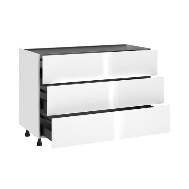 Móvel de cozinha com 3 gavetas Delinia Sevilha 120X58X77 cm branco