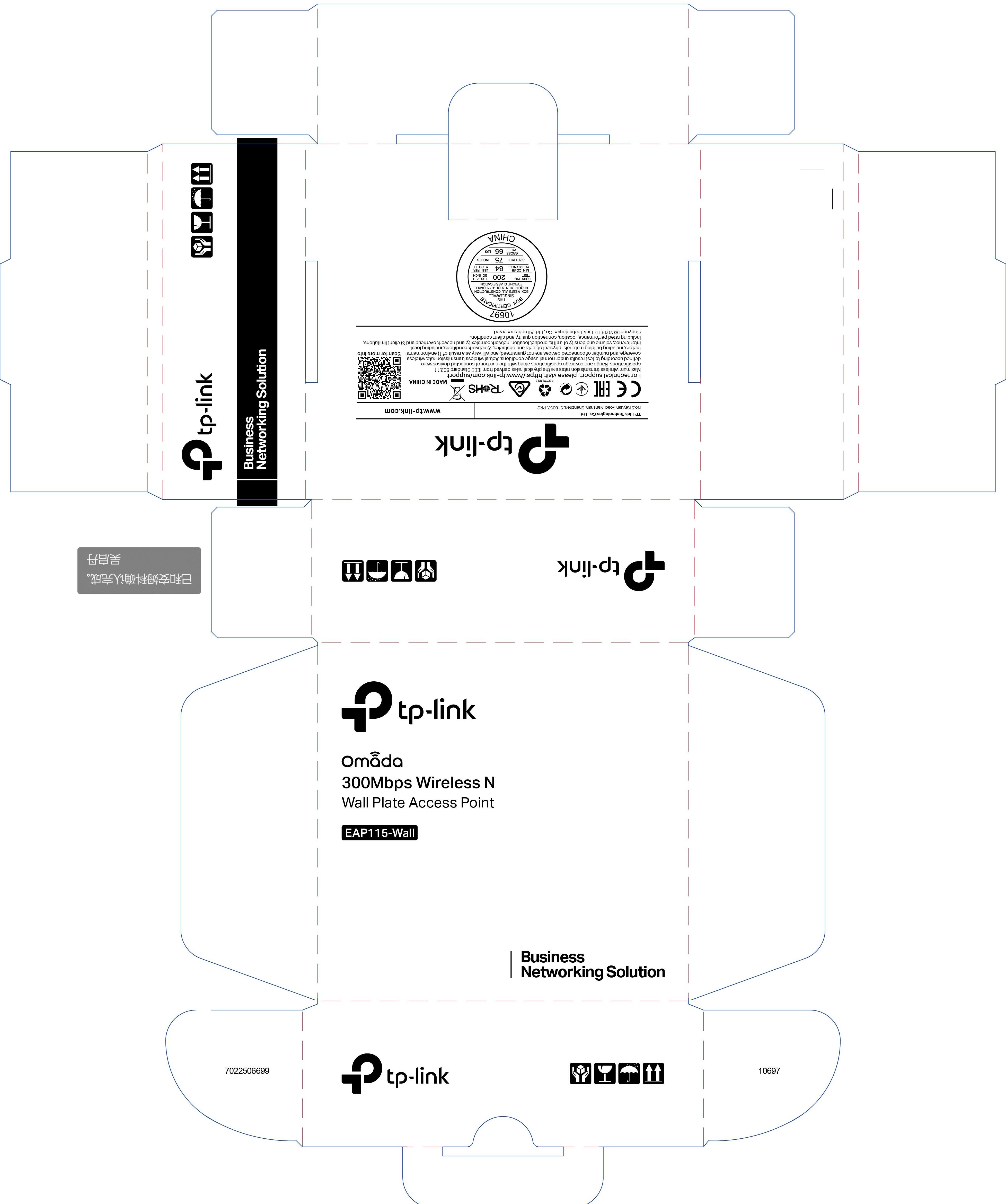 Point d'accès WiFi N 300 Mbps PoE mural TP-Link EAP115-Wall - 6