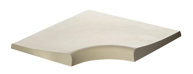 Margelle Océane en pierre reconstituée blanc cassé, L.50 x l.50 x Ep.3.4 cm