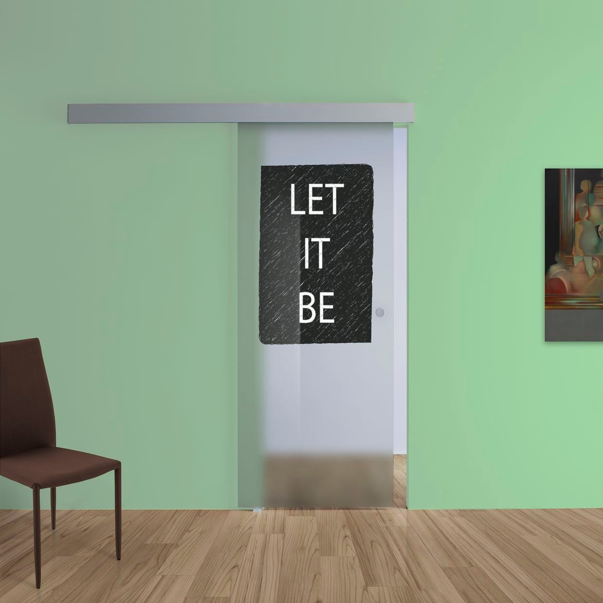 Anta per porta scorrevole Let It Be in vetro nero L 88 x H 215 cm sp.8 mm sinistra - 2