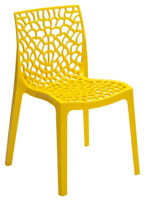 Chaise Grafik en Plastique Jaune