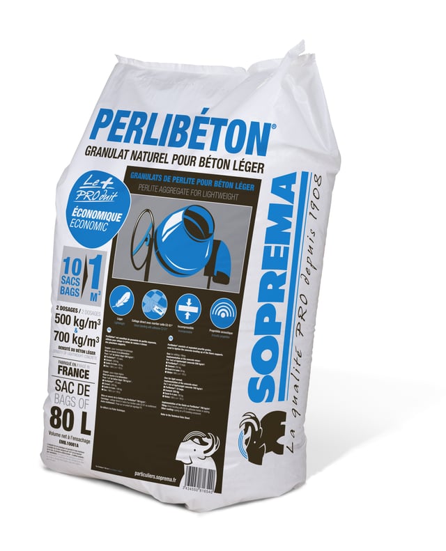 Agrégat Perlibeton de béton léger blanc, 10.4 kg