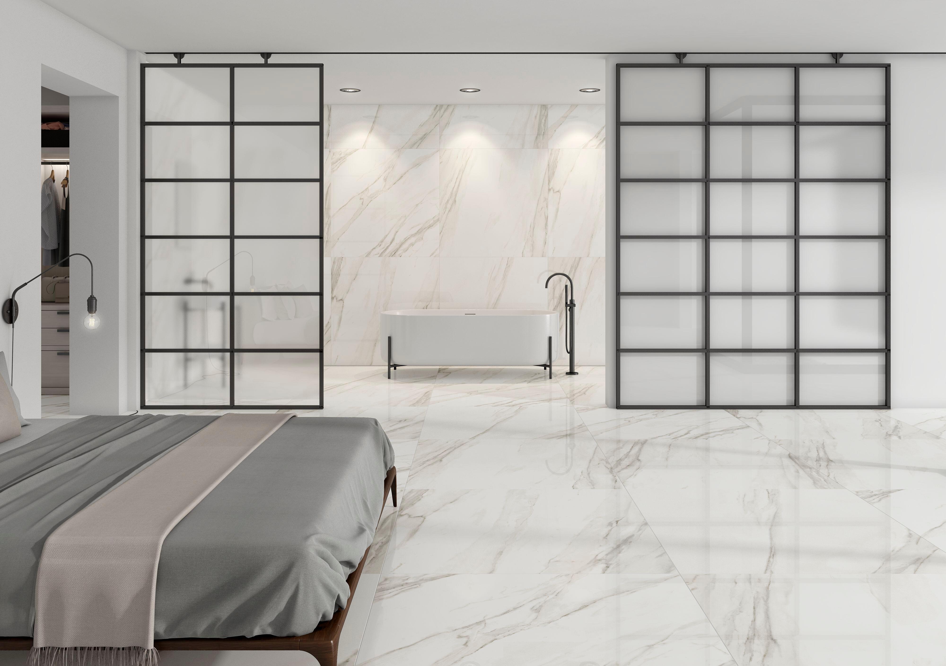 Carrelage sol intérieur / mur intérieur effet marbre blanc Marmi l.60 x L.60 cm  - 5