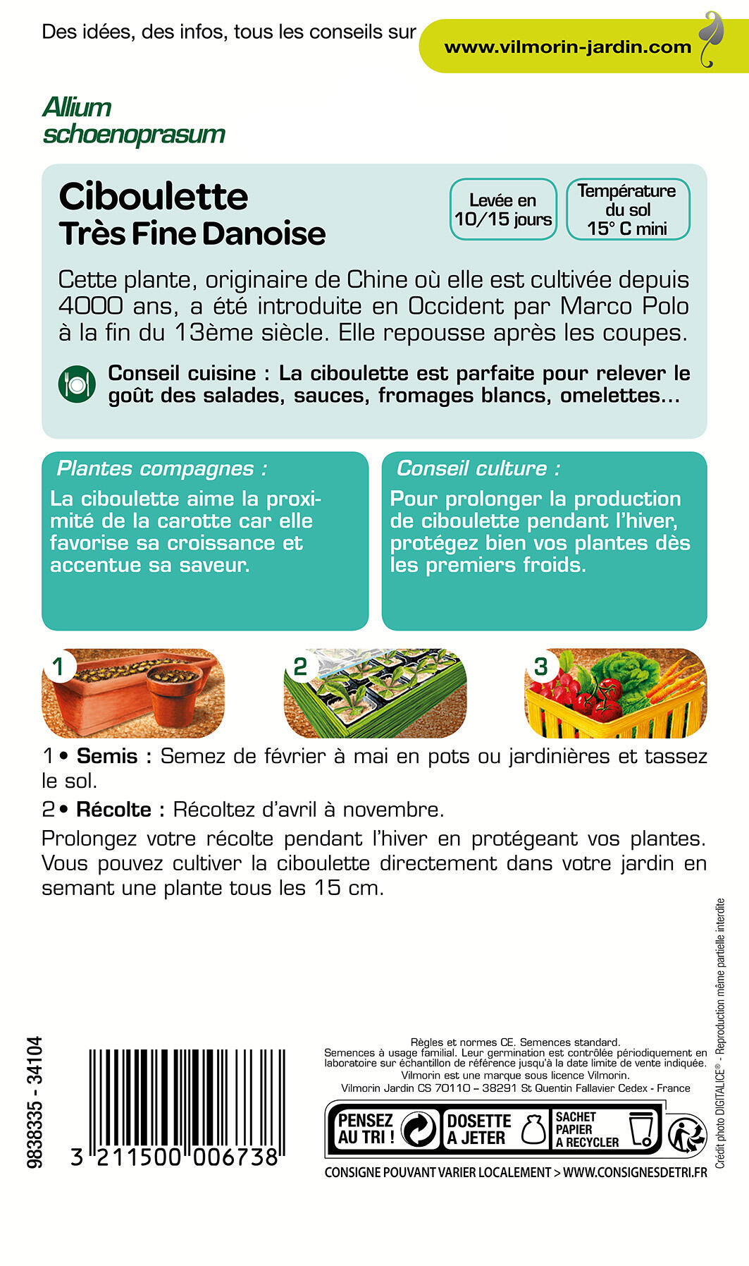 Graines de ciboulette VILMORIN 1.5 g - 2