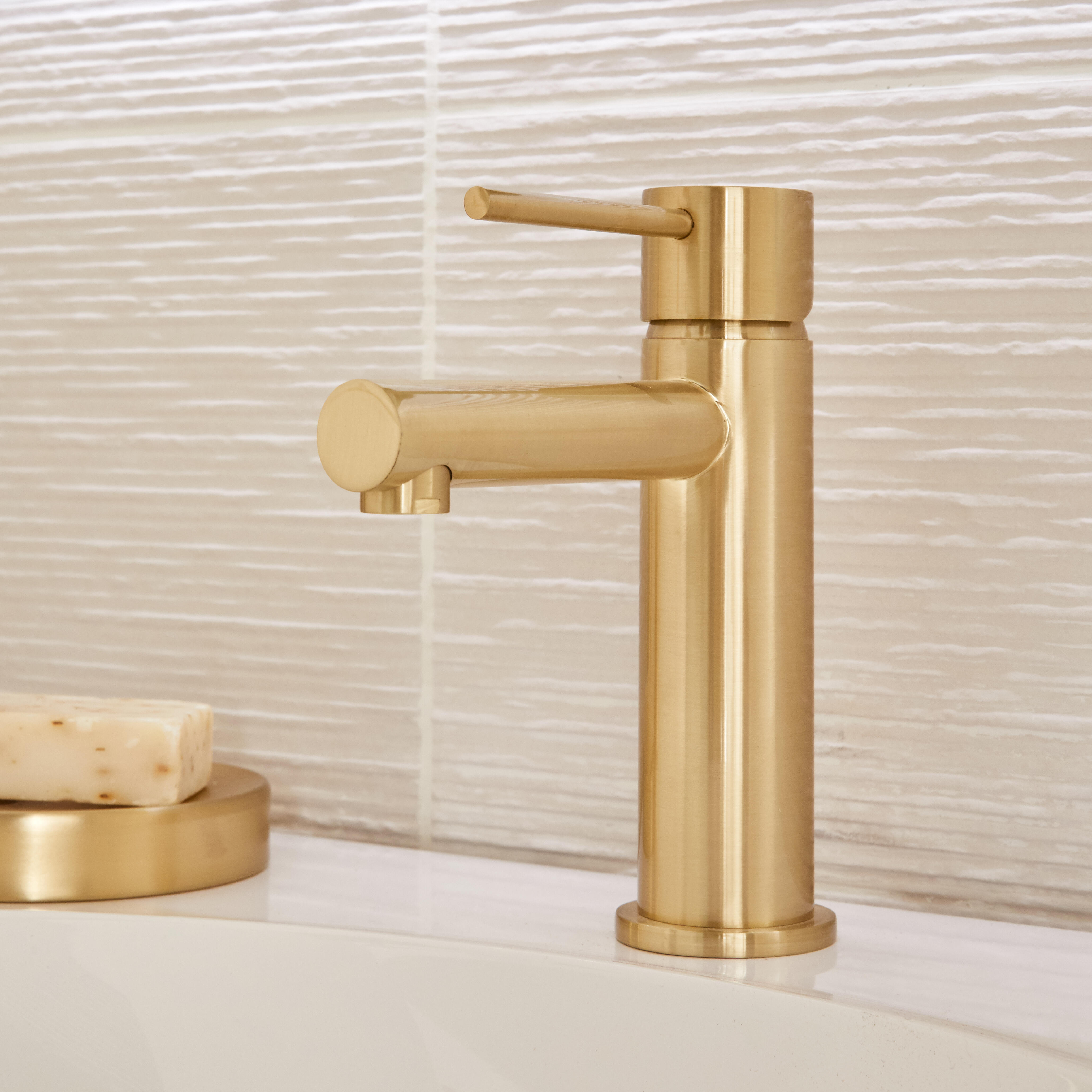 Mitigeur de lavabo or brossé M, bonde incluse, Envol, ESSEBAGNO - 2