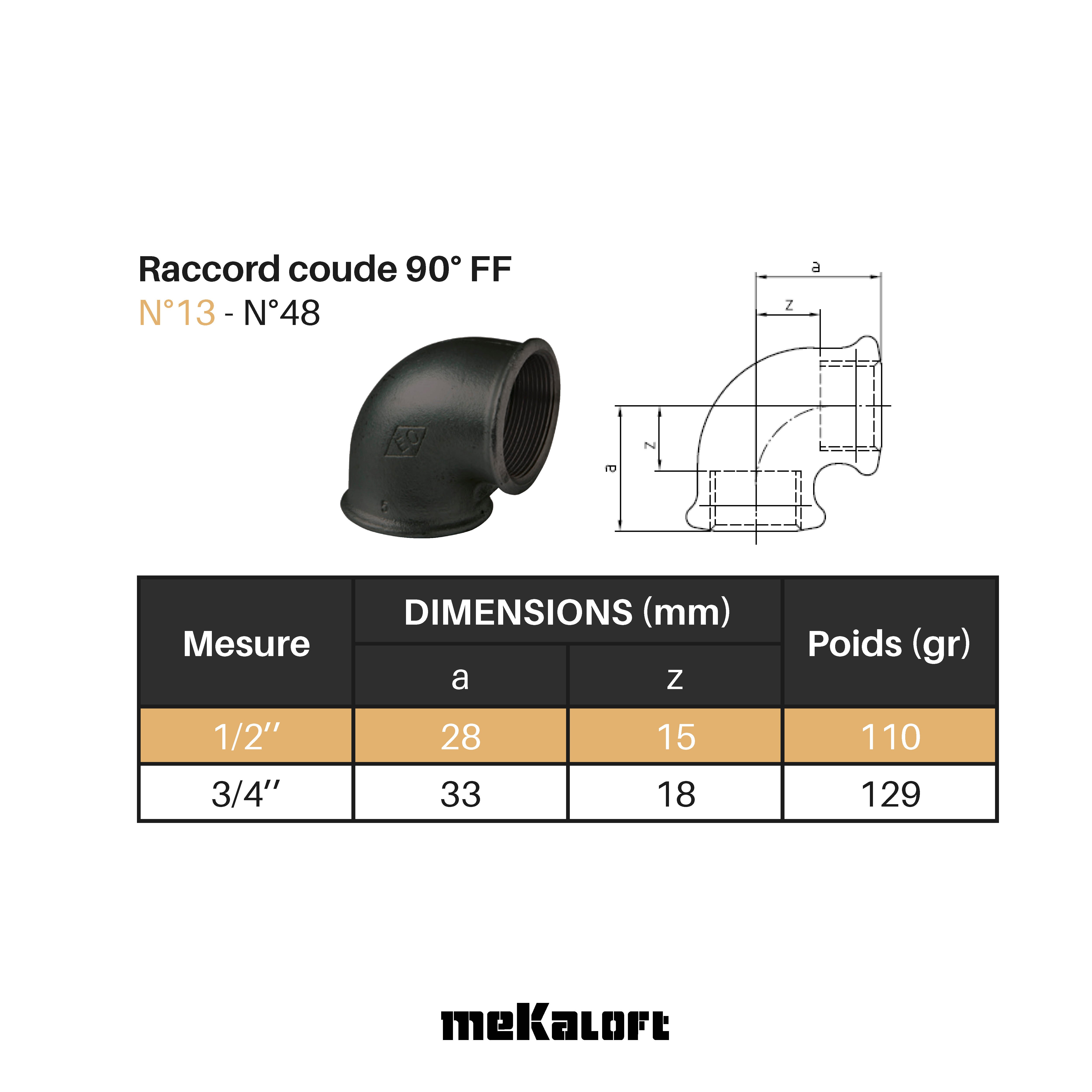 Raccord coudé 90° à serrer fonte F 20 x 27 pour acier - 2