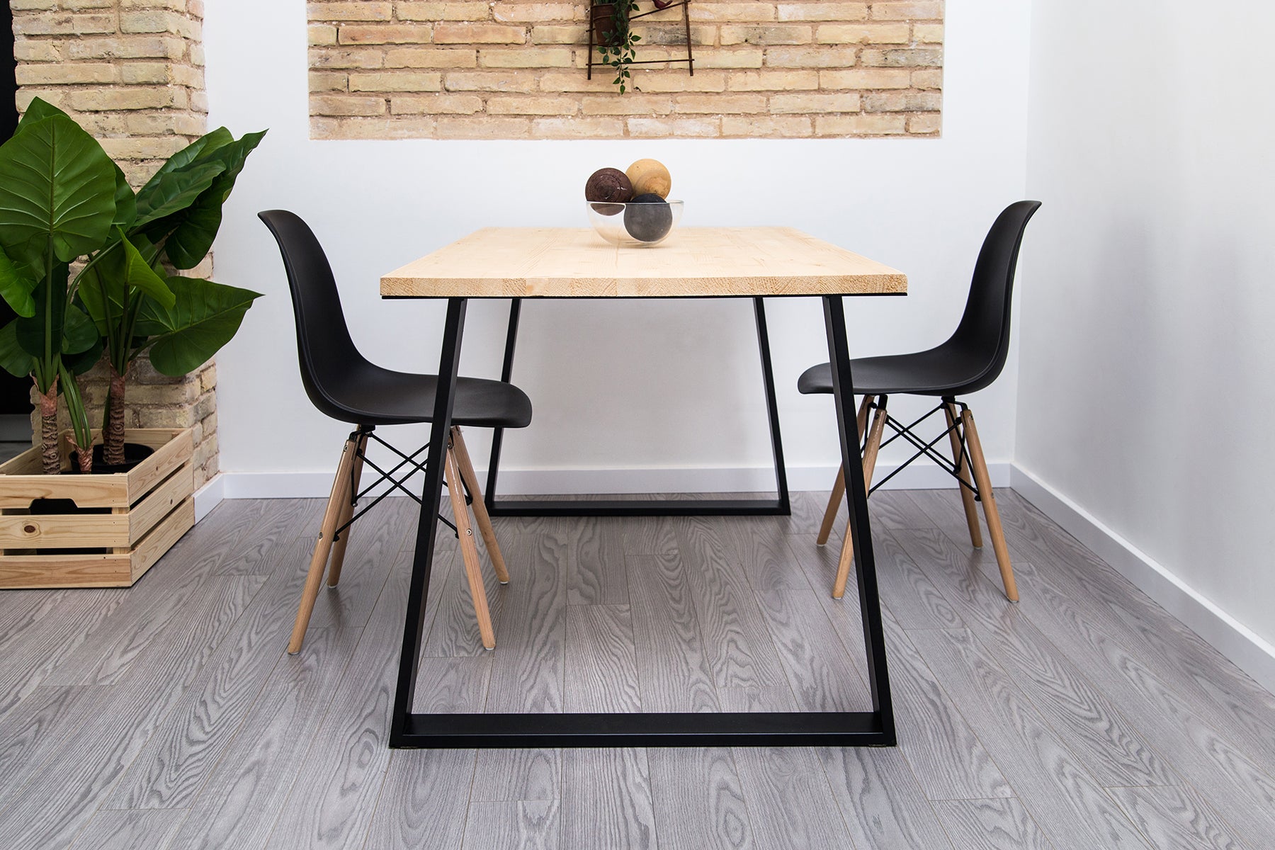 Pied de table design REI Trapeze XXL noir, la. 8 x lo. 78 x hauteur 71 cm - 3