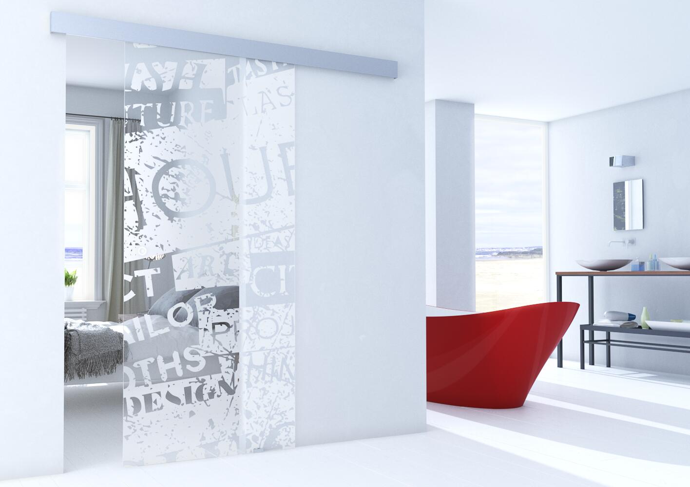 Anta per porta scorrevole Vogue in vetro bianco L 76 x H 215 cm sp.8 mm reversibile - 2