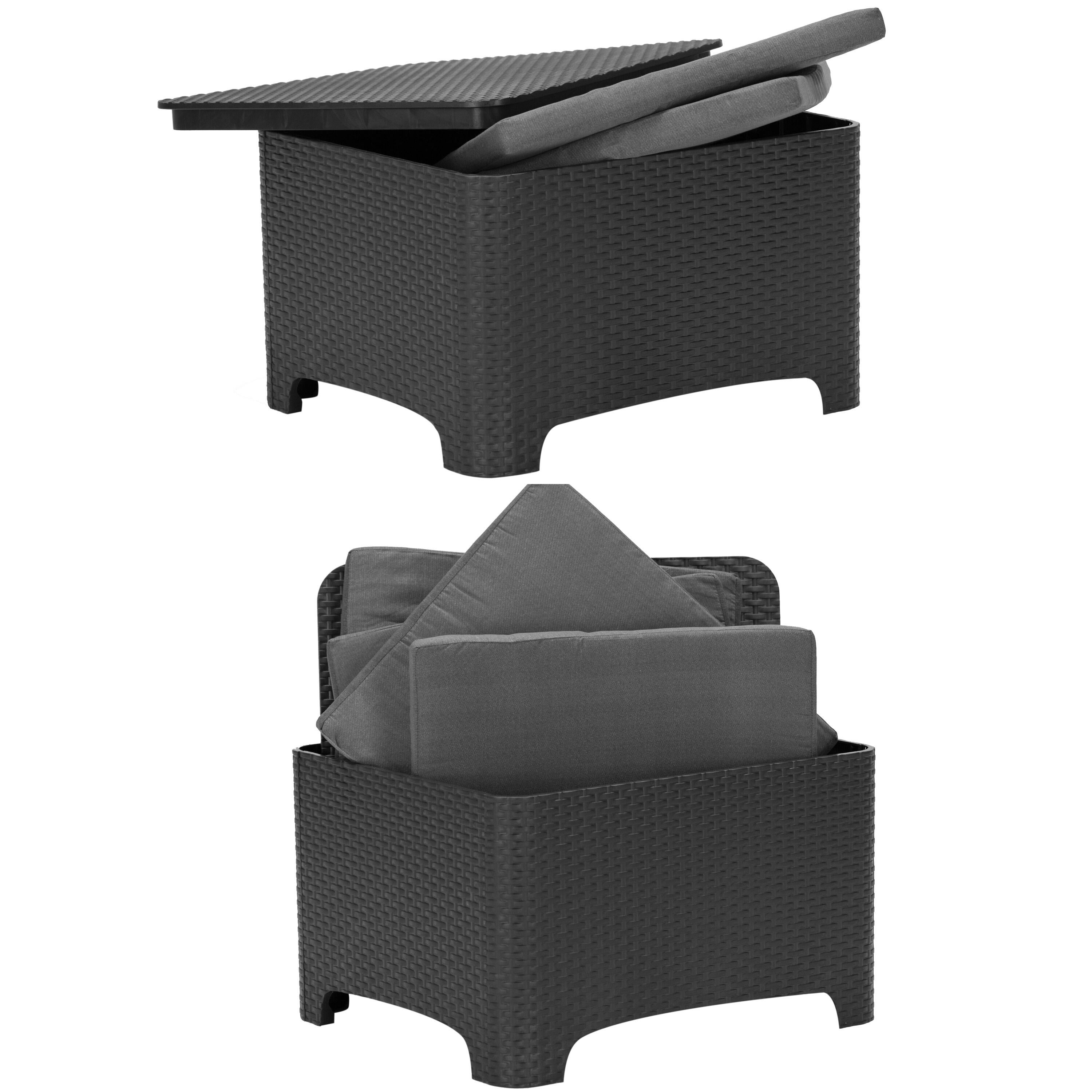 Salon bas de jardin résine injectée anthracite Positano GRAND SOLEIL, 5 personne - 4